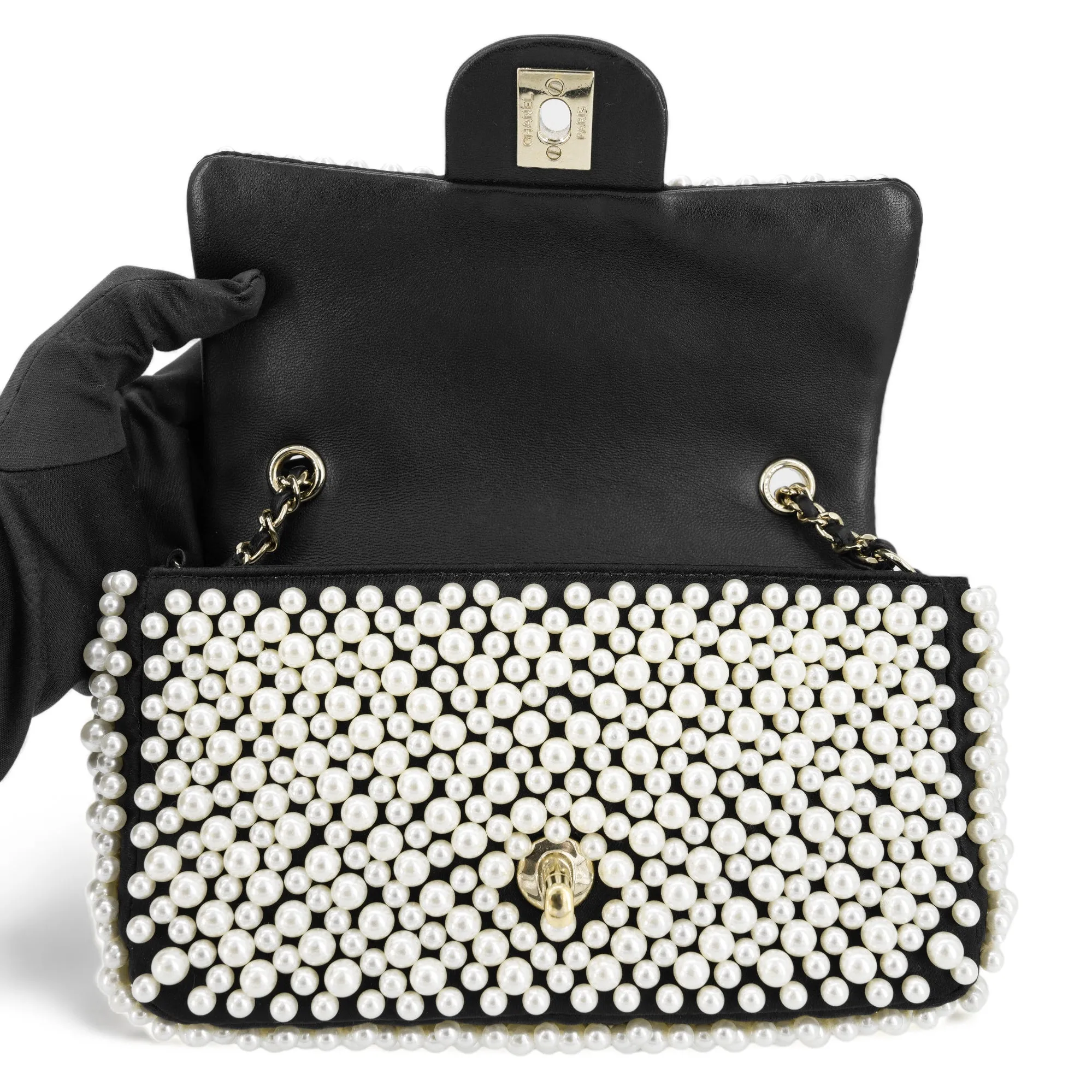 19S Mini Pearl Flap Bag