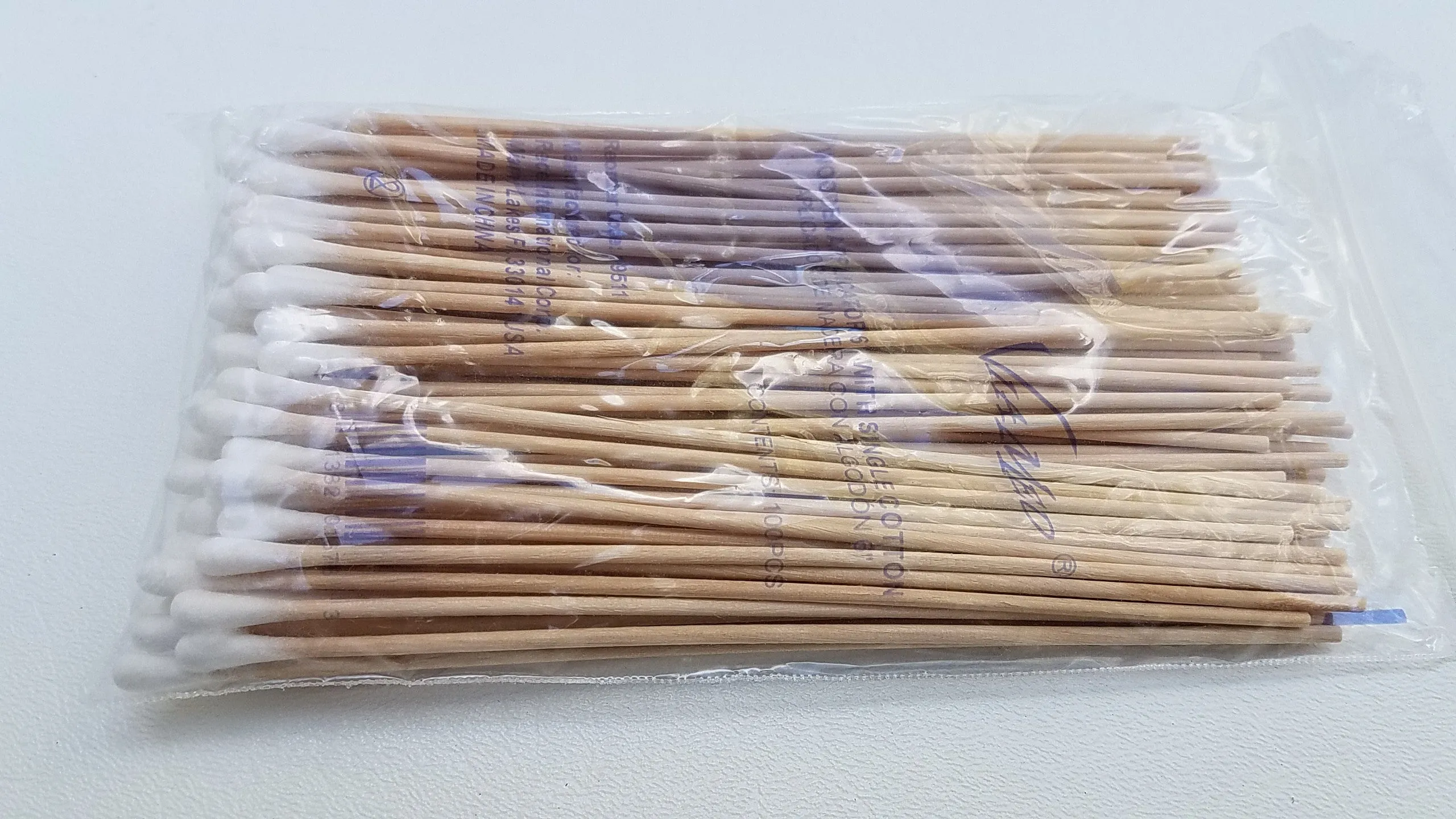 500 Cotton Swabs Applicator w/ Long Wood Handle Q-tip  6" Non Sterile 5 100/bag
