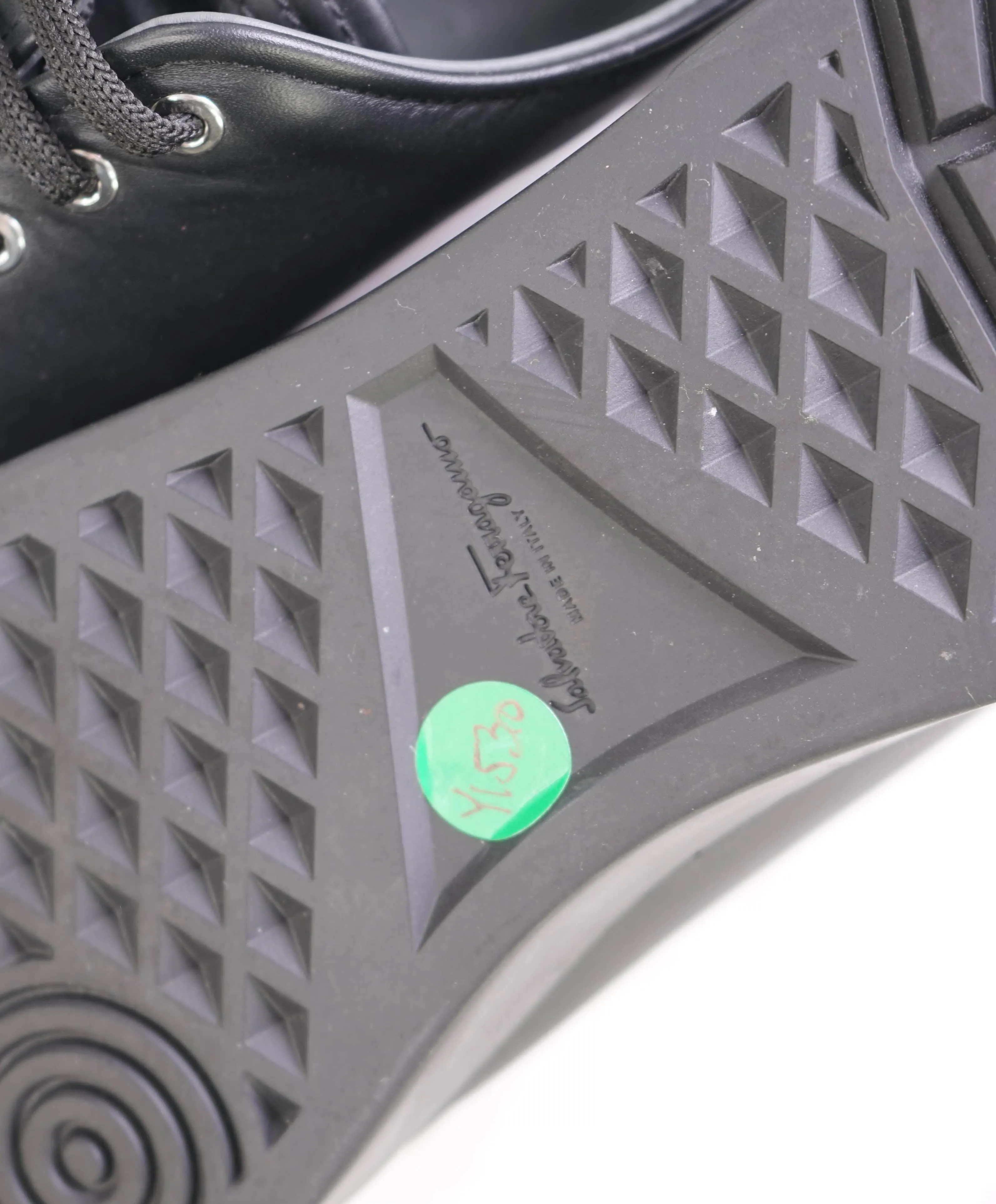 $750 SALVATORE FERRAGAMO - *Rhinoceros* Black Gancini Sneaker - 9.5 M US