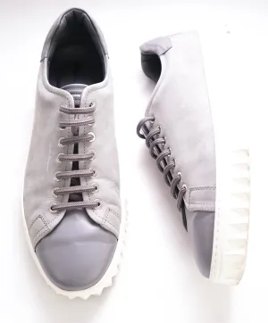$750 SALVATORE FERRAGAMO - *Rhinoceros* Gray Gancini Sneaker - 8.5 US