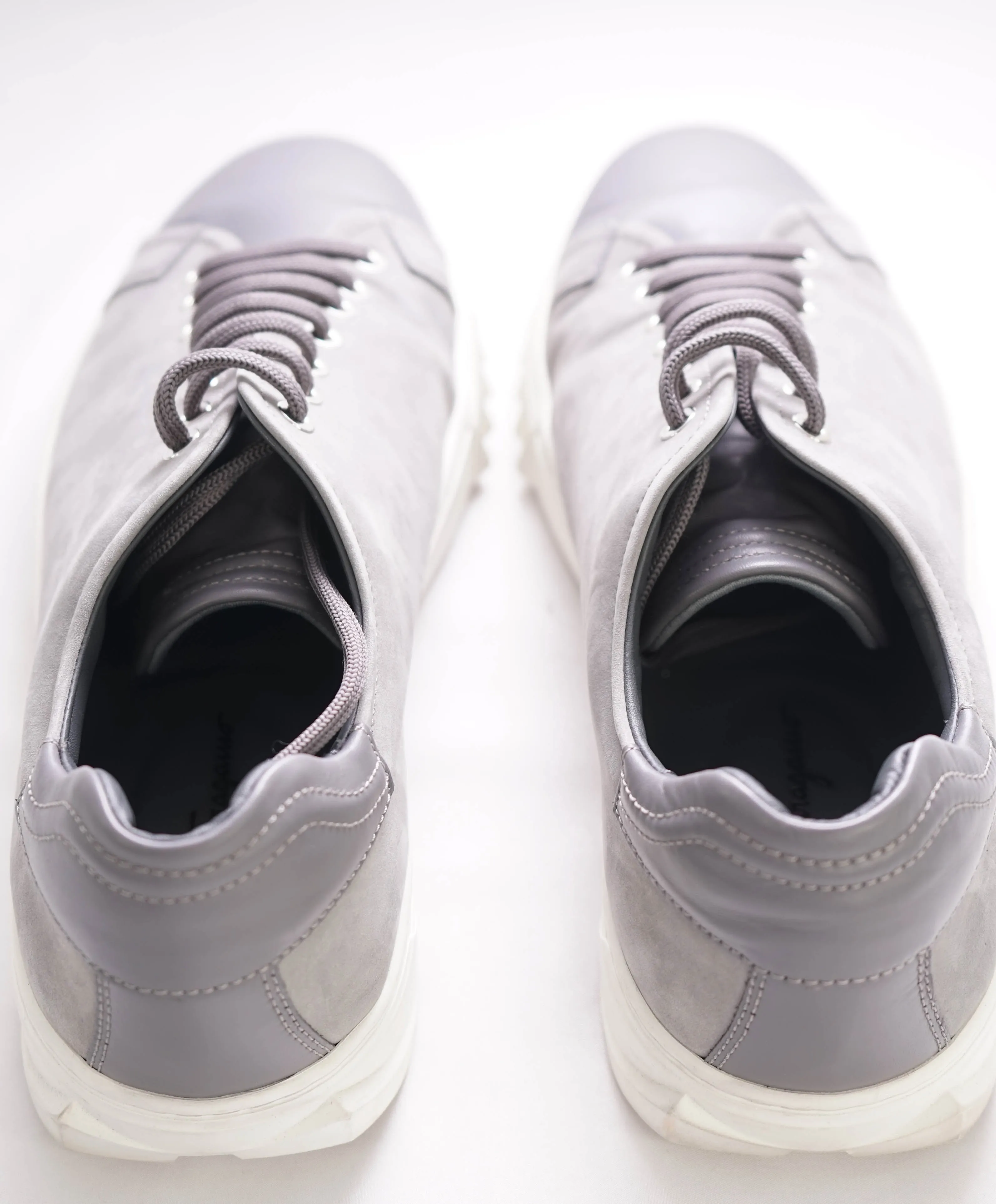 $750 SALVATORE FERRAGAMO - *Rhinoceros* Gray Gancini Sneaker - 8.5 US