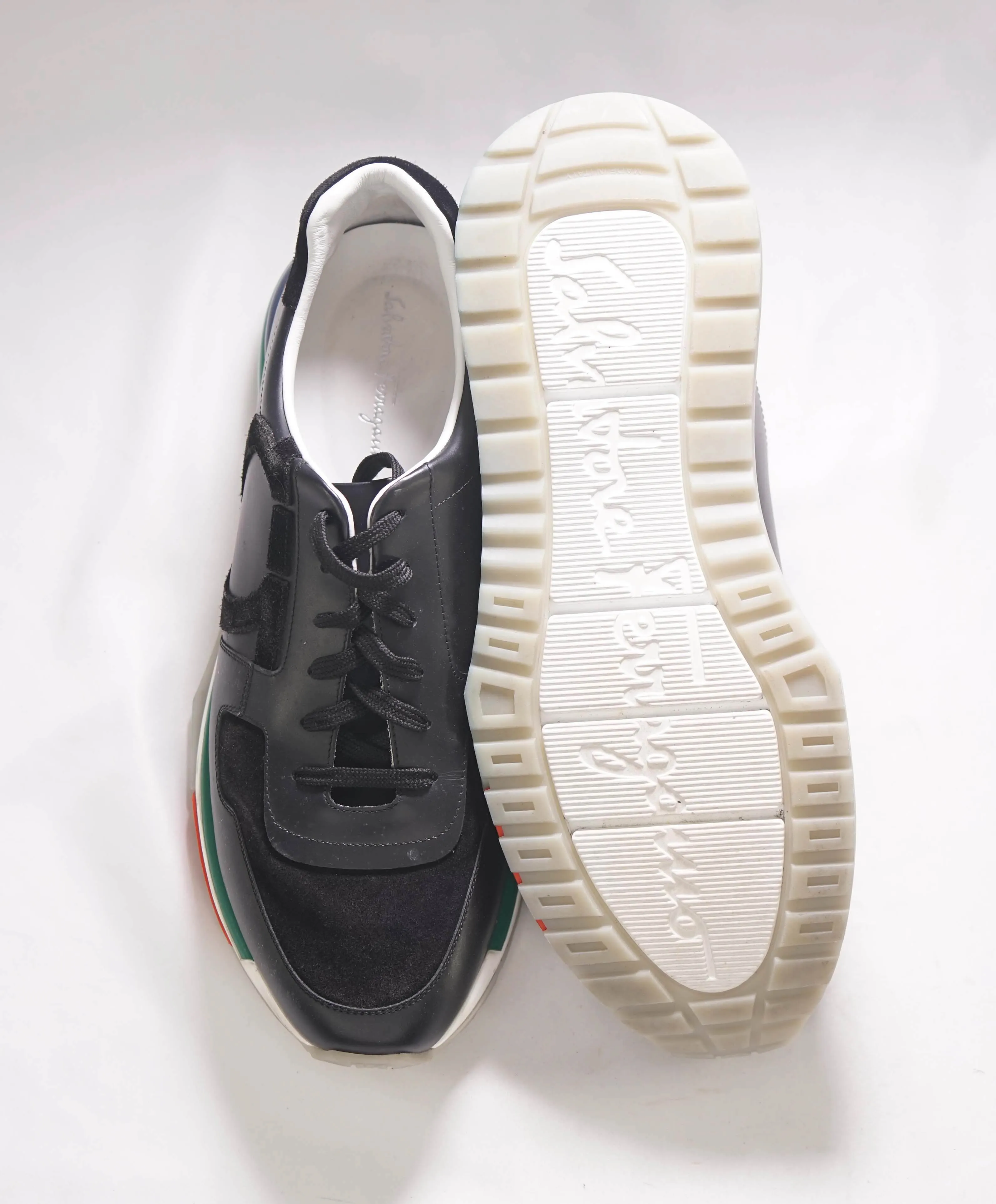 $995 SALVATORE FERRAGAMO - *GANCINI* Black/Multi-Colow Sneaker - 12 M US