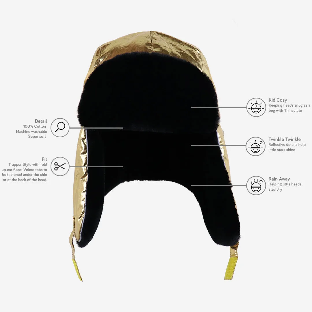 Adults Arctic Cub Trapper Hat: Gold