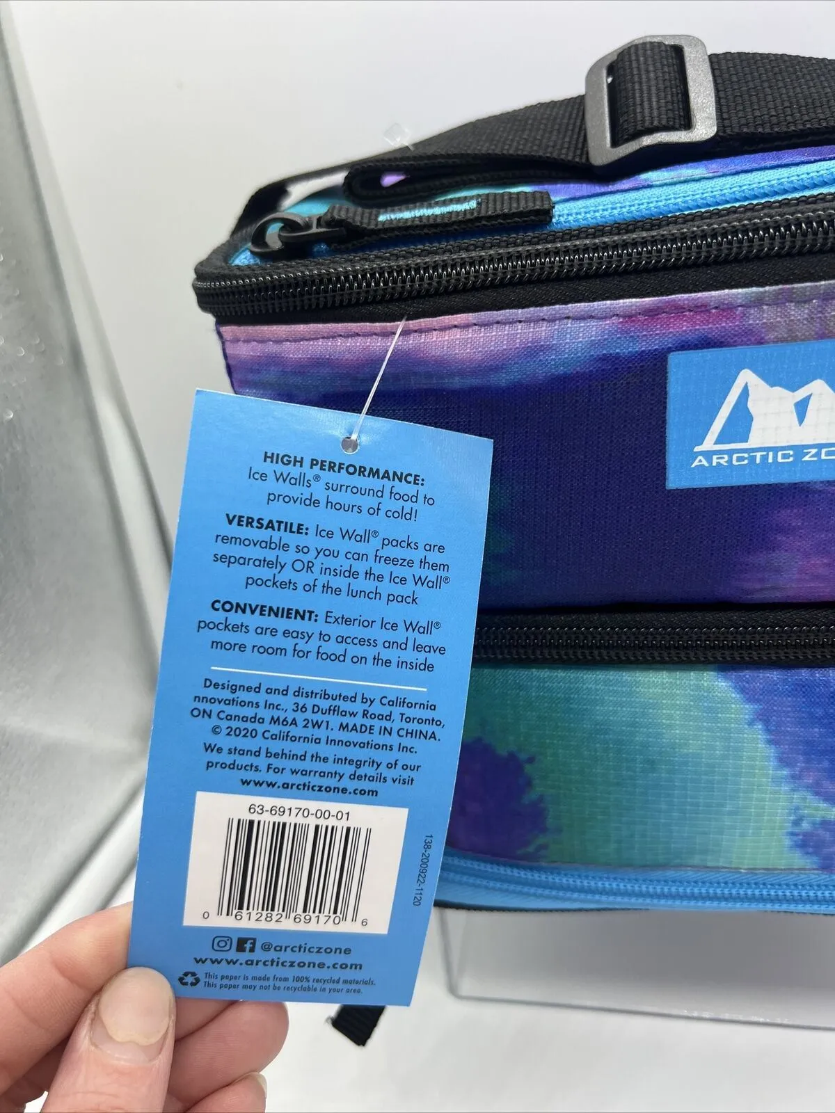 Arctic Zone Insulated IceWalls Cooler Hot Cold Lunch Bag Pouch Zipper