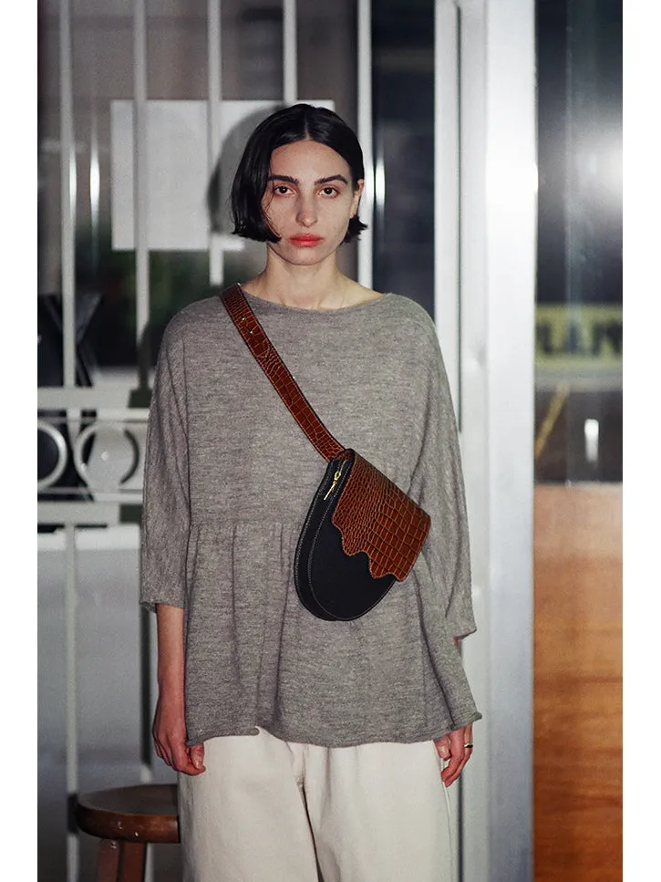Ashya Palmetto Belt Bag, Brown Viper
