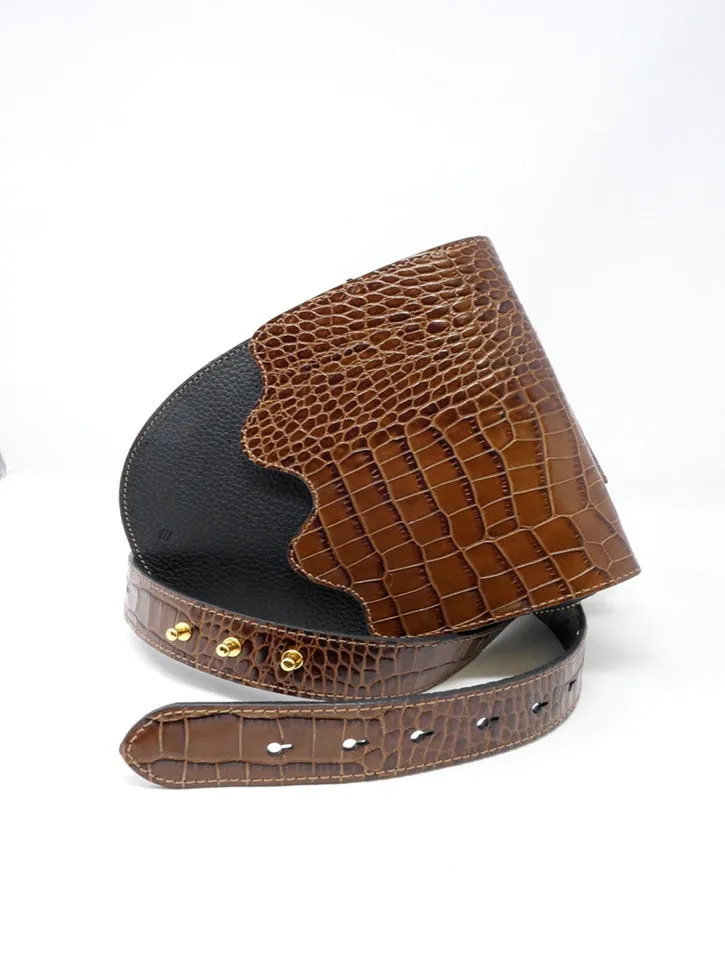 Ashya Palmetto Belt Bag, Brown Viper