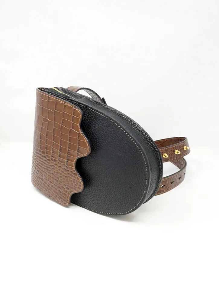 Ashya Palmetto Belt Bag, Brown Viper