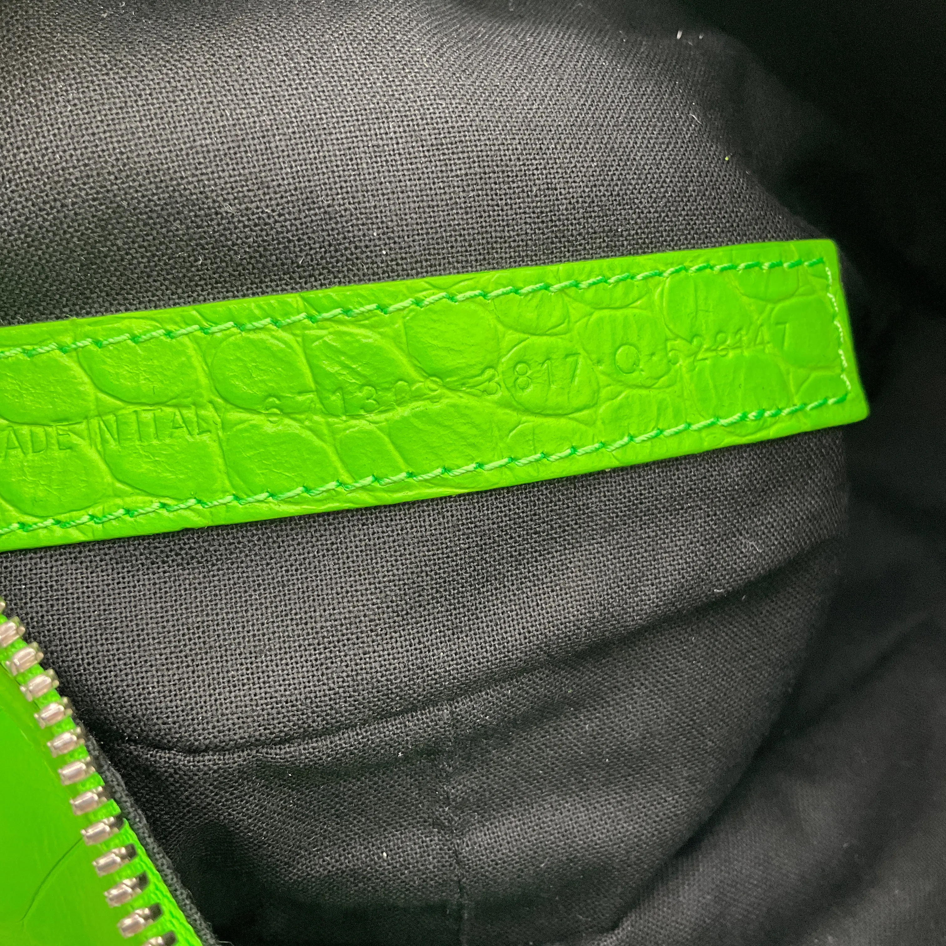 Balenciaga Acid Green Croc Embossed Leather Le Cagole XS Shoulder Bag