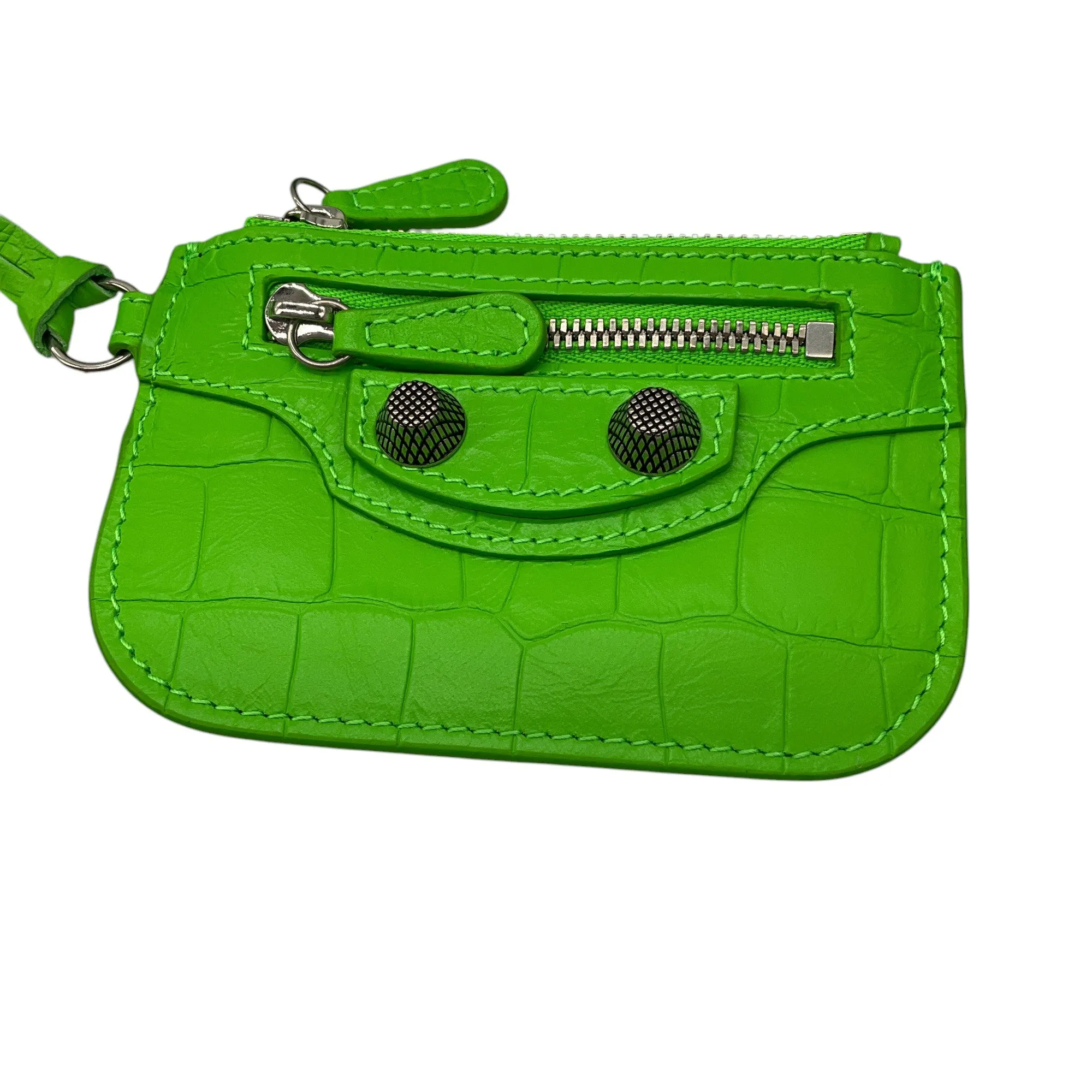Balenciaga Acid Green Croc Embossed Leather Le Cagole XS Shoulder Bag
