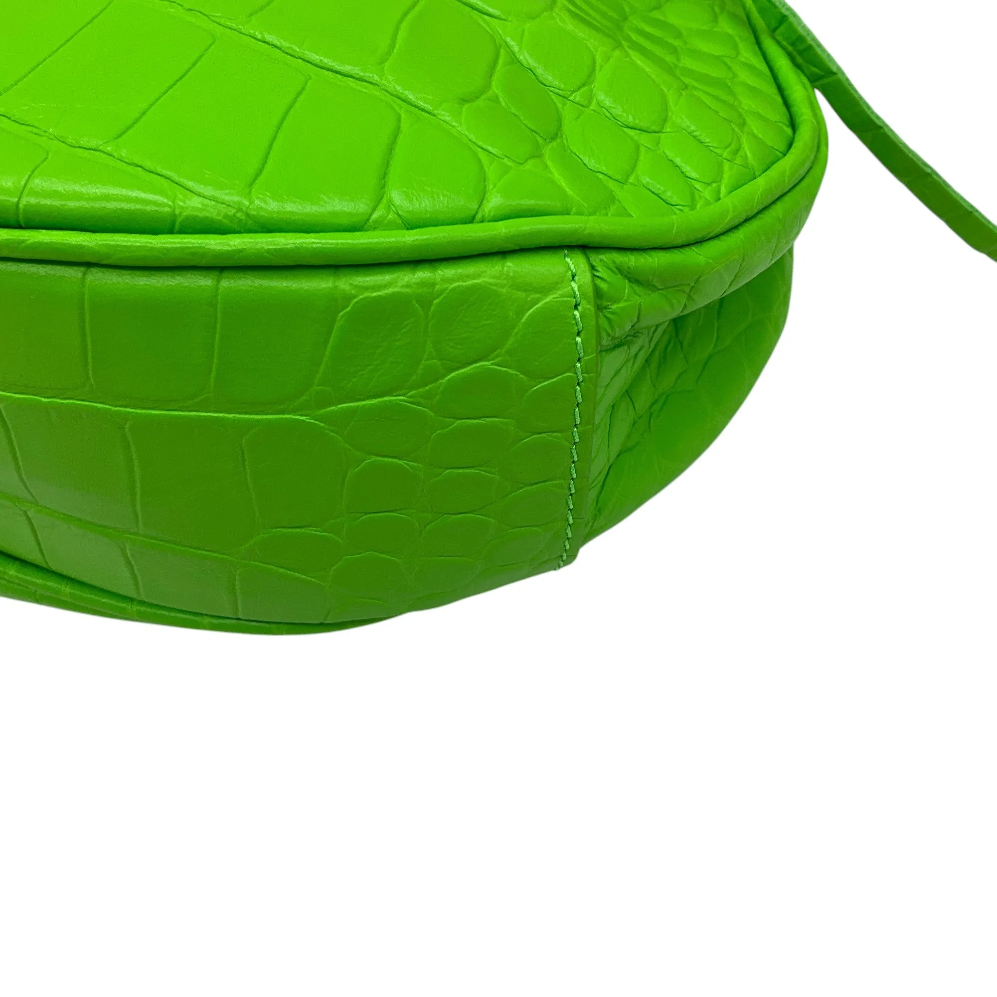 Balenciaga Acid Green Croc Embossed Leather Le Cagole XS Shoulder Bag