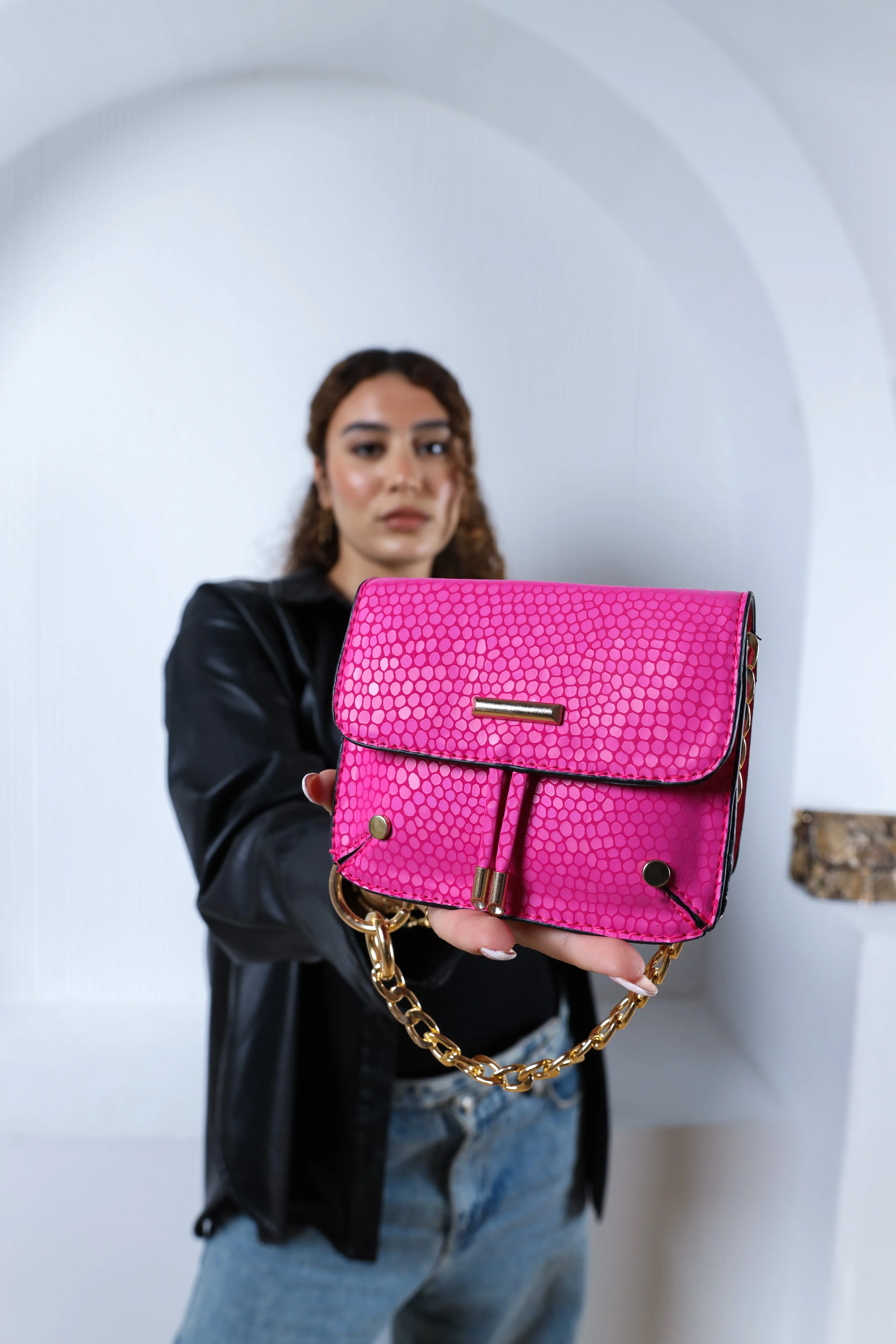 Boa Elegance Glam Bag - Fushia