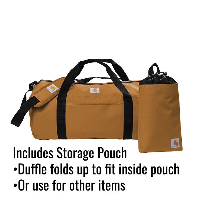 Carhartt Packable Duffle Bag - Gift for Men - Personalized Duffle - Black or Khaki Brown