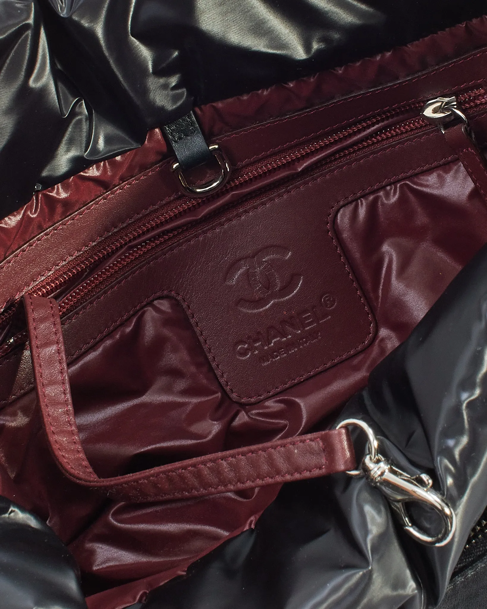 Chanel Black Nylon Quilted Coco Cocoon Reversible Small Tote