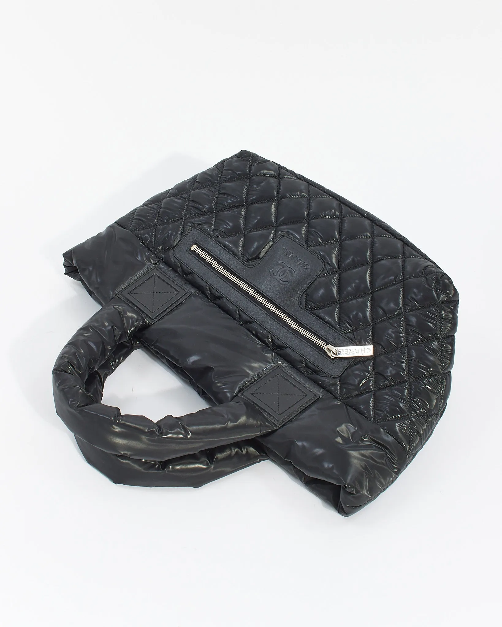 Chanel Black Nylon Quilted Coco Cocoon Reversible Small Tote