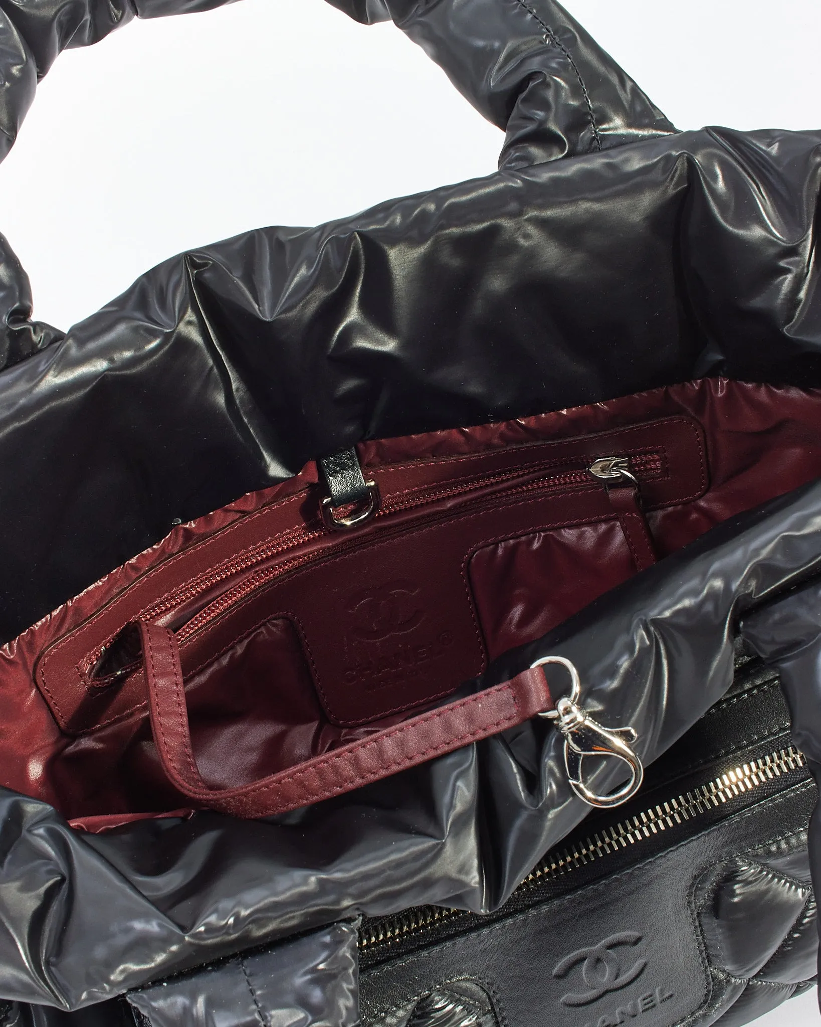 Chanel Black Nylon Quilted Coco Cocoon Reversible Small Tote