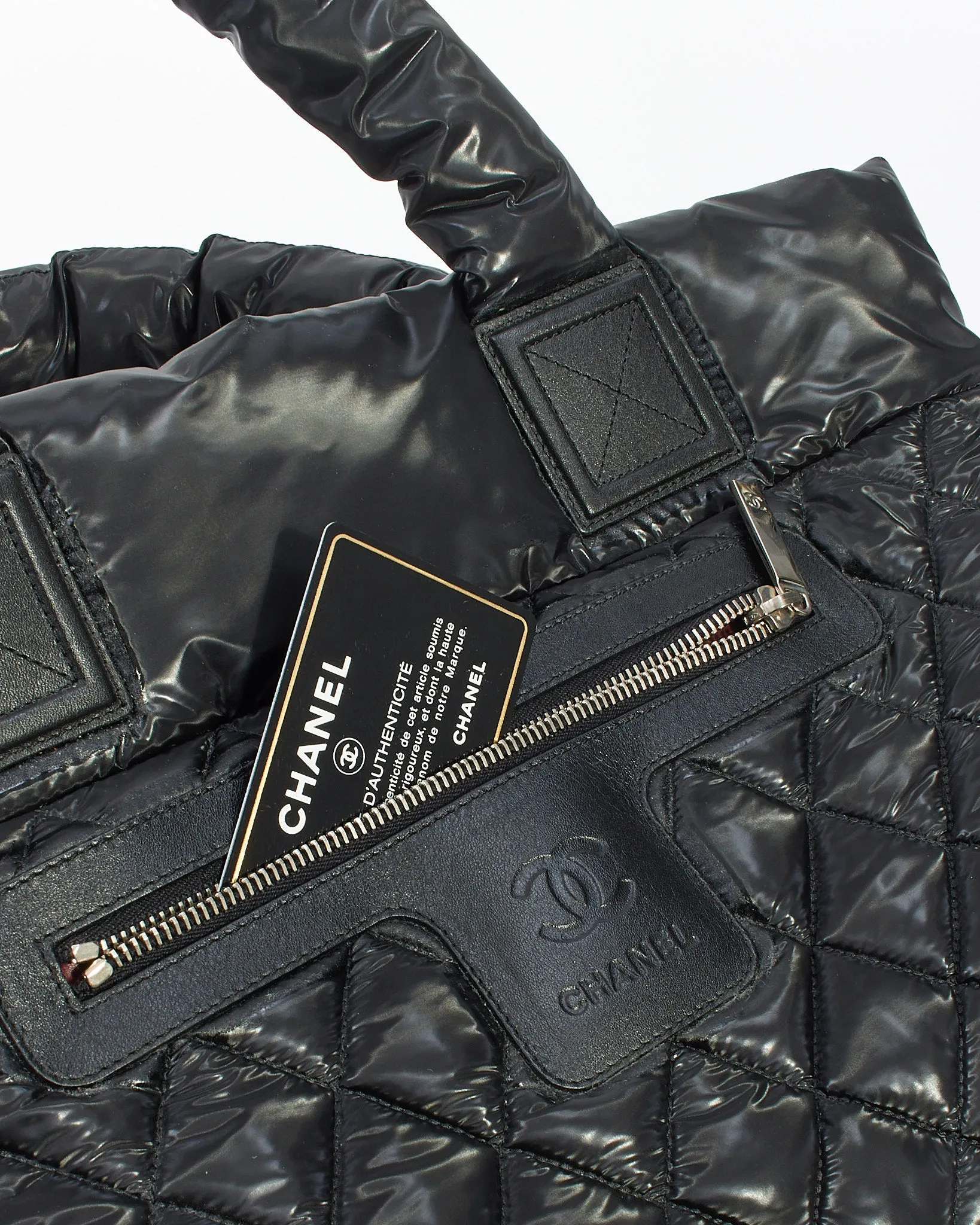 Chanel Black Nylon Quilted Coco Cocoon Reversible Small Tote