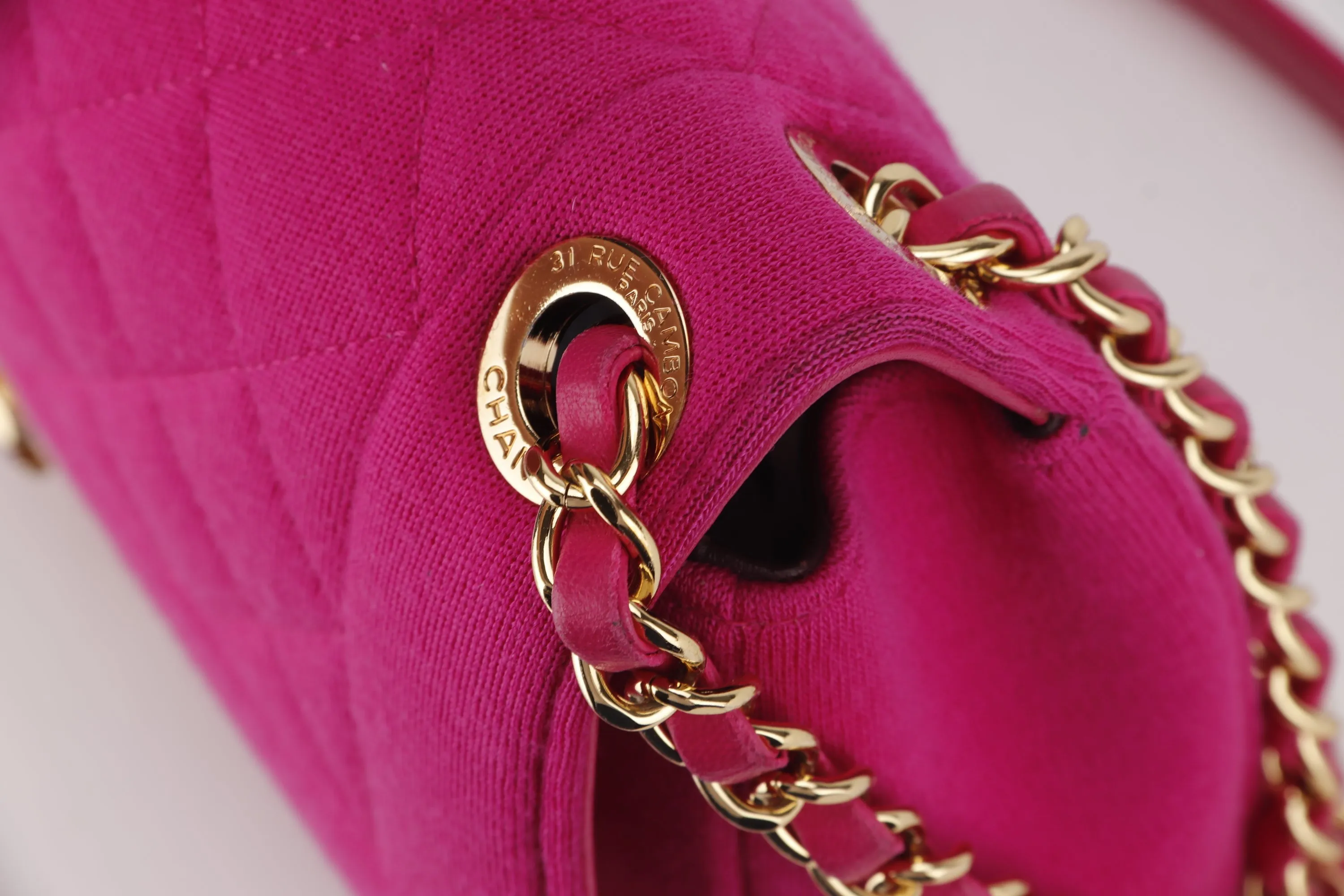 CHANEL CHIC WITH ME FLAP (2016xxxx) LARGE PINK JERSEY GOLD HARDWARE, WITH CARD & DUST COVER