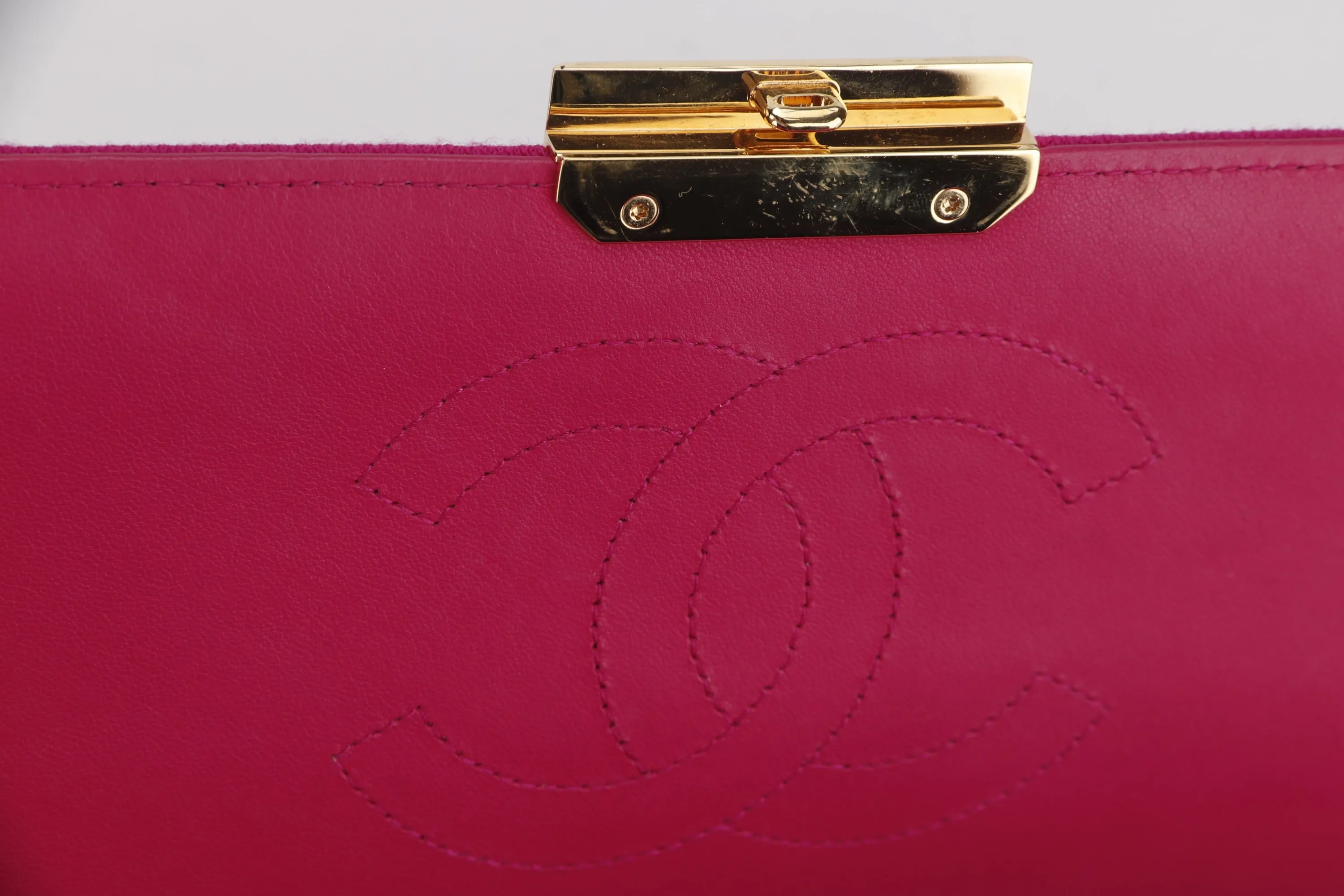 CHANEL CHIC WITH ME FLAP (2016xxxx) LARGE PINK JERSEY GOLD HARDWARE, WITH CARD & DUST COVER