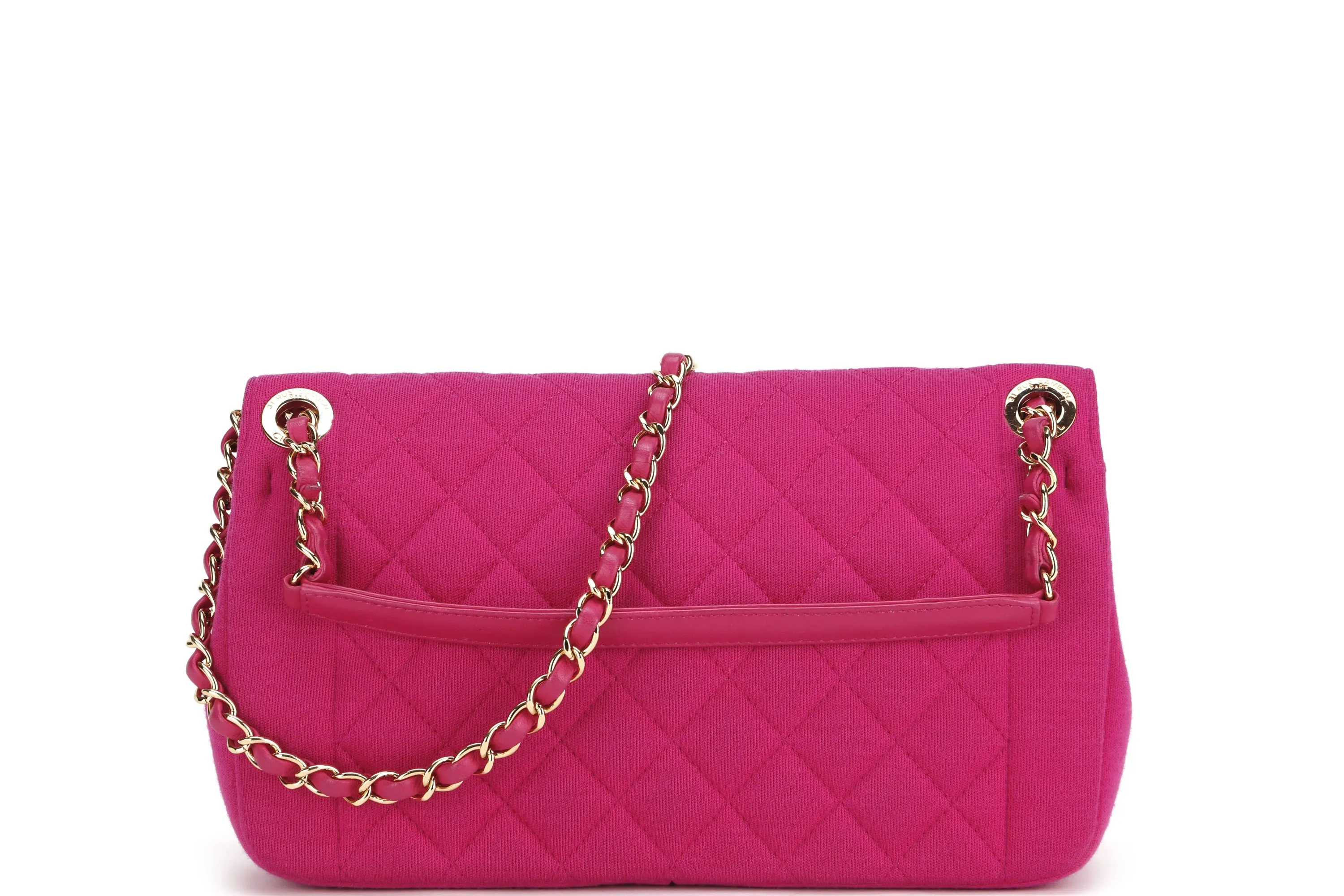 CHANEL CHIC WITH ME FLAP (2016xxxx) LARGE PINK JERSEY GOLD HARDWARE, WITH CARD & DUST COVER