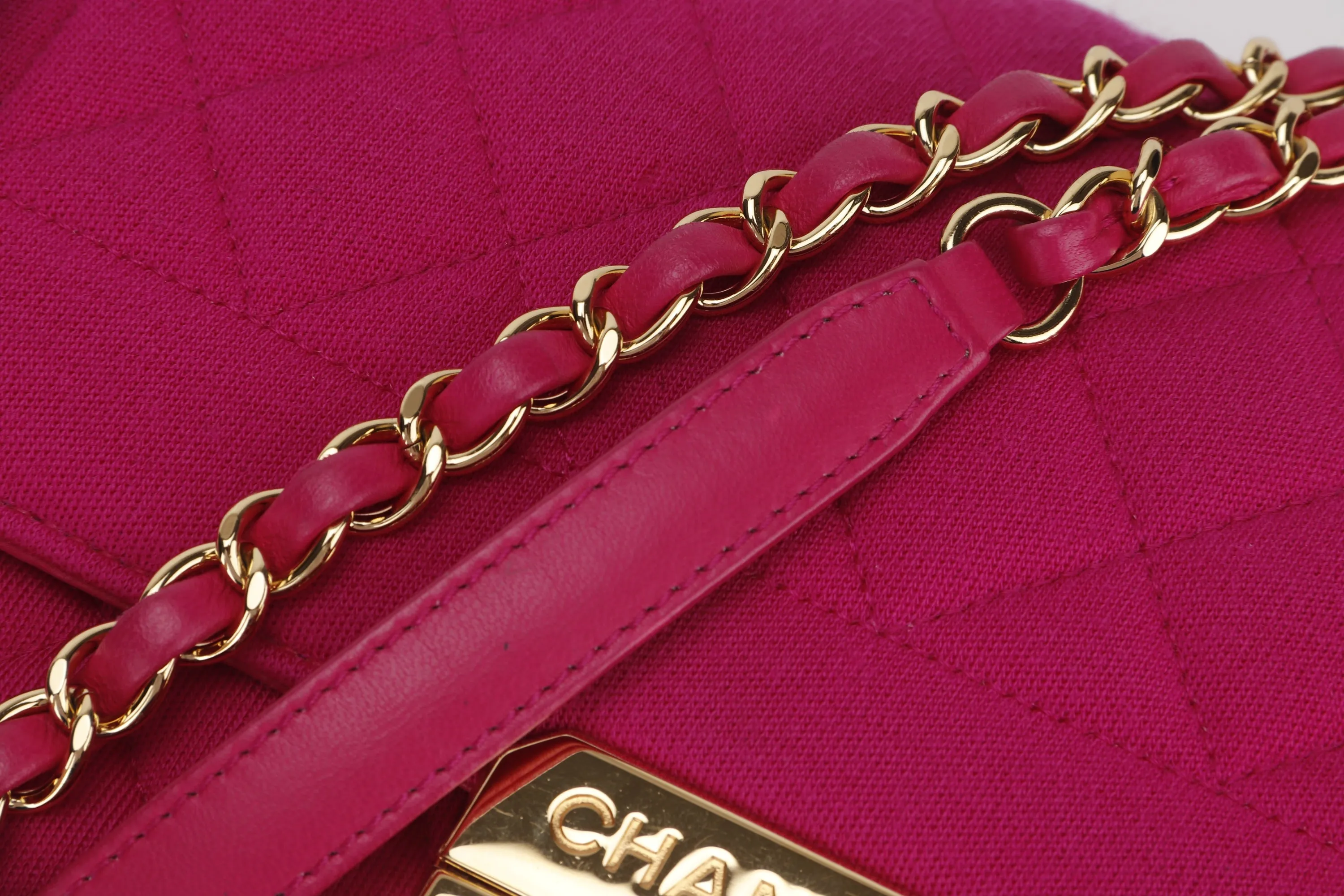 CHANEL CHIC WITH ME FLAP (2016xxxx) LARGE PINK JERSEY GOLD HARDWARE, WITH CARD & DUST COVER