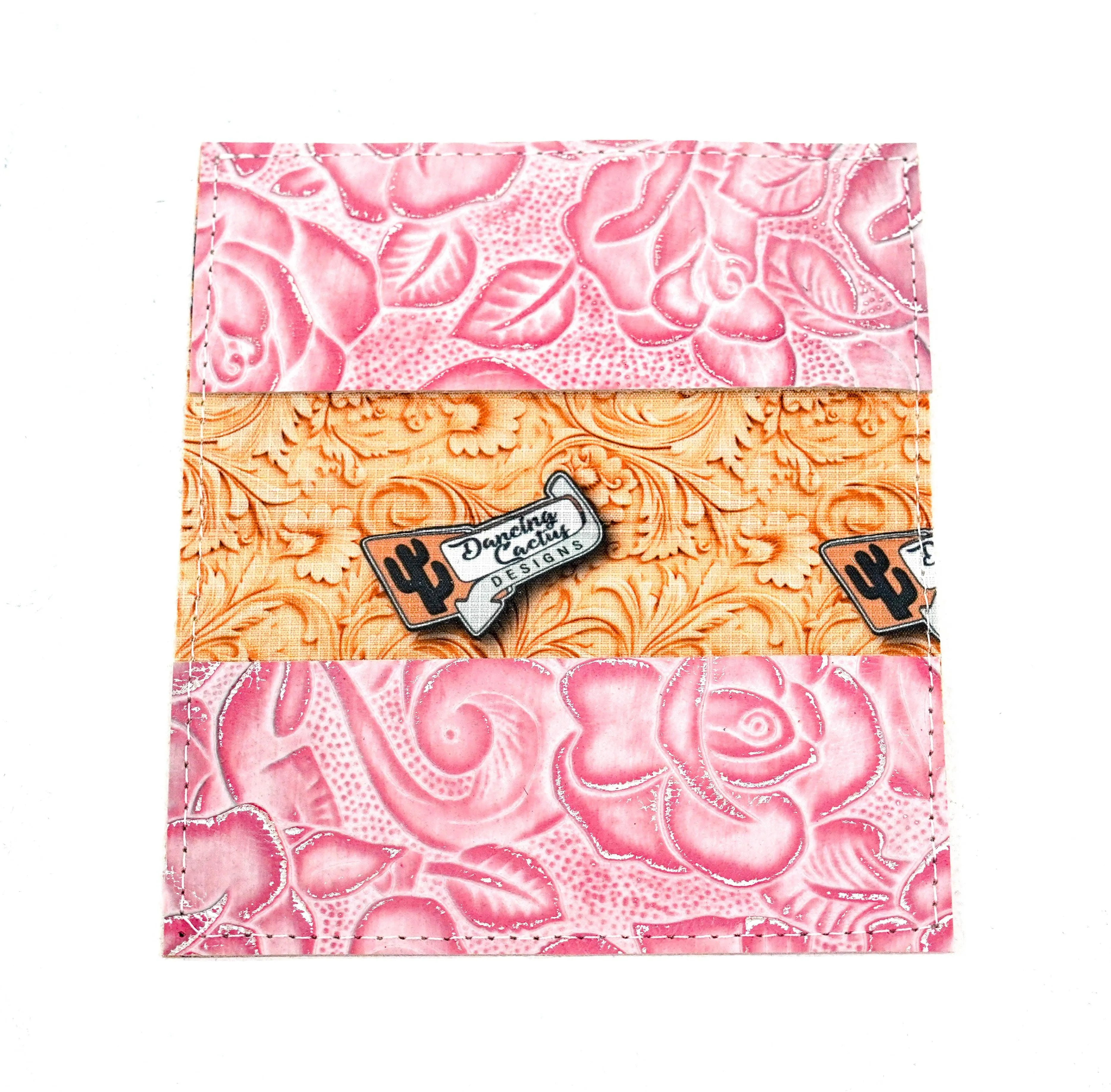 Checkbook Cover - All Embossed w/ Pink Roses