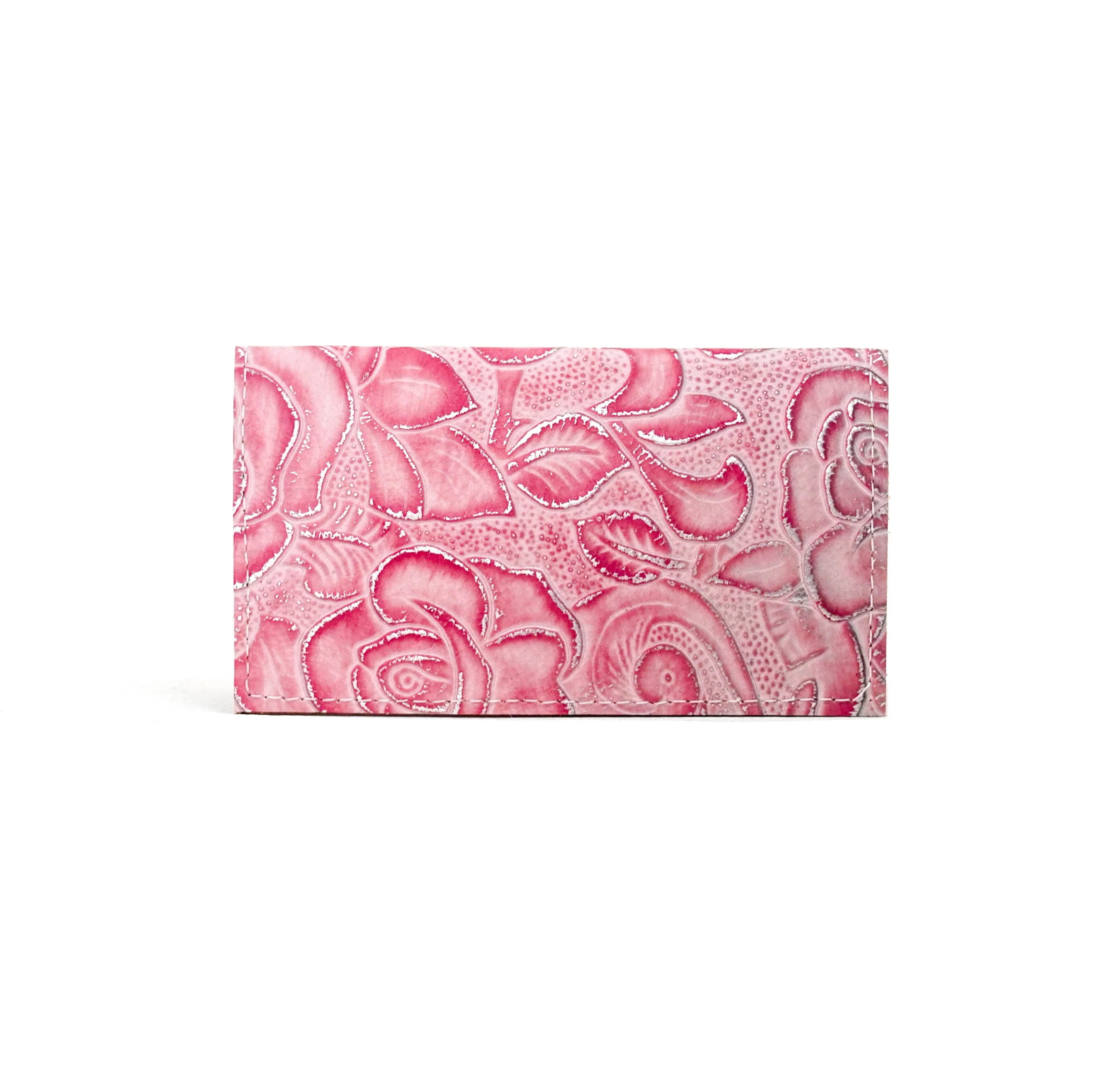 Checkbook Cover - All Embossed w/ Pink Roses