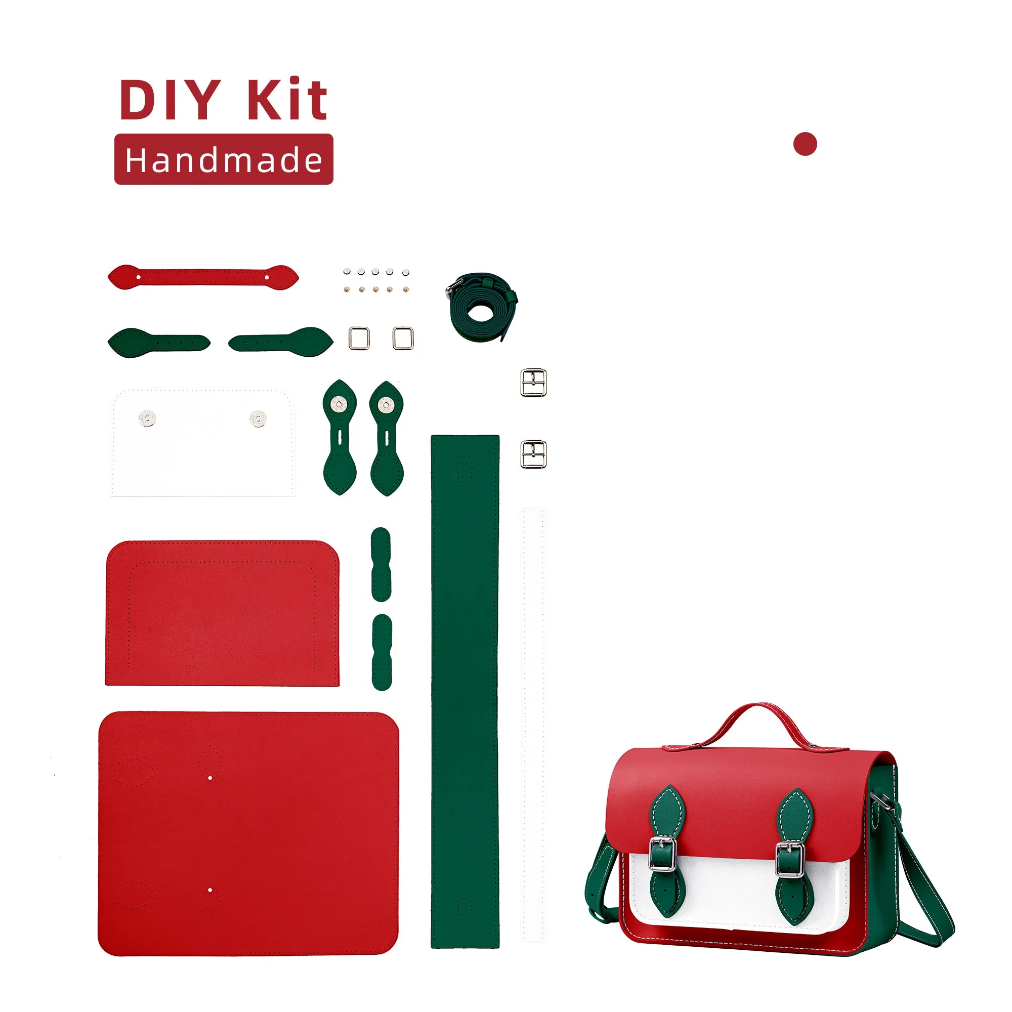 Christmas Colorblock Large Cambridge Leather Bag Kit