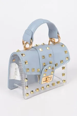 Clear Stud Mini Bag- Blue