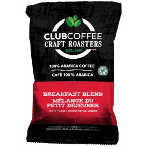 Club Coffee Craft Roasters | Breakfast Blend | Fractional Packaging - Case of 64 x 2 oz Packets