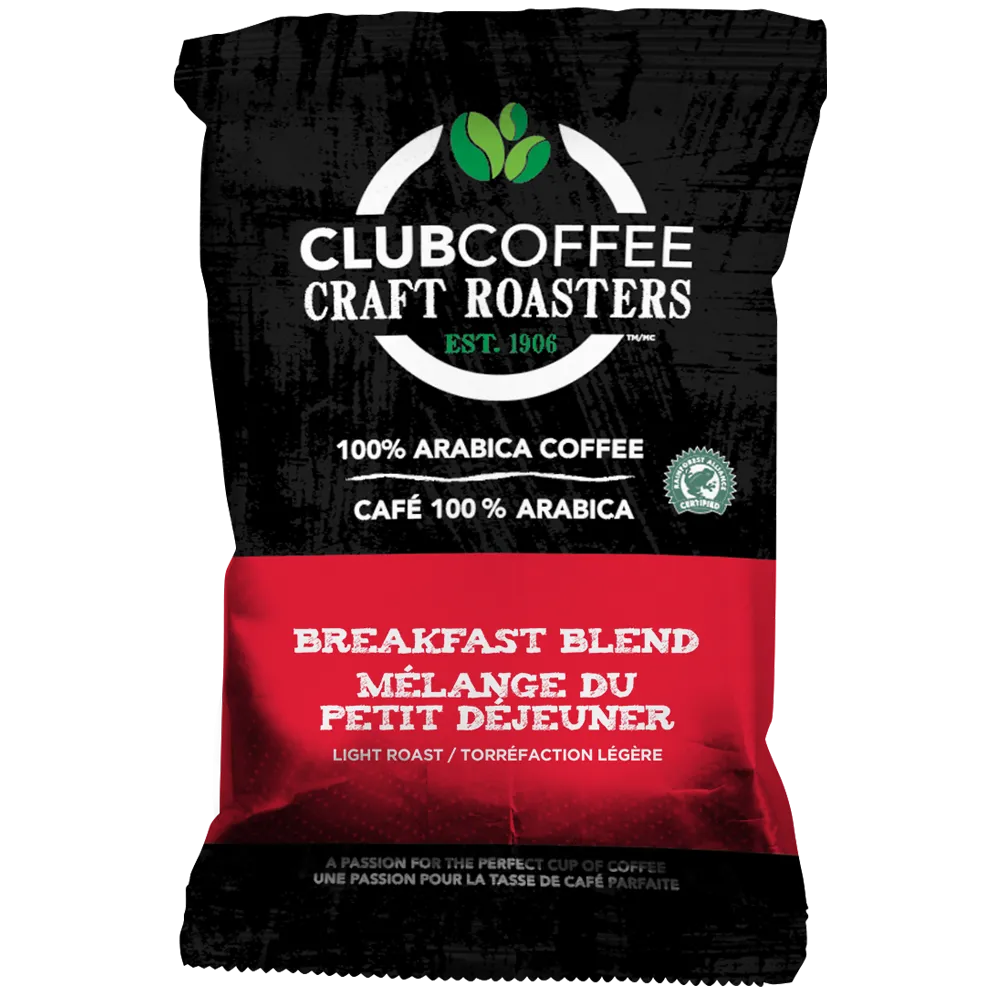 Club Coffee Craft Roasters | Breakfast Blend | Fractional Packaging - Case of 64 x 2 oz Packets