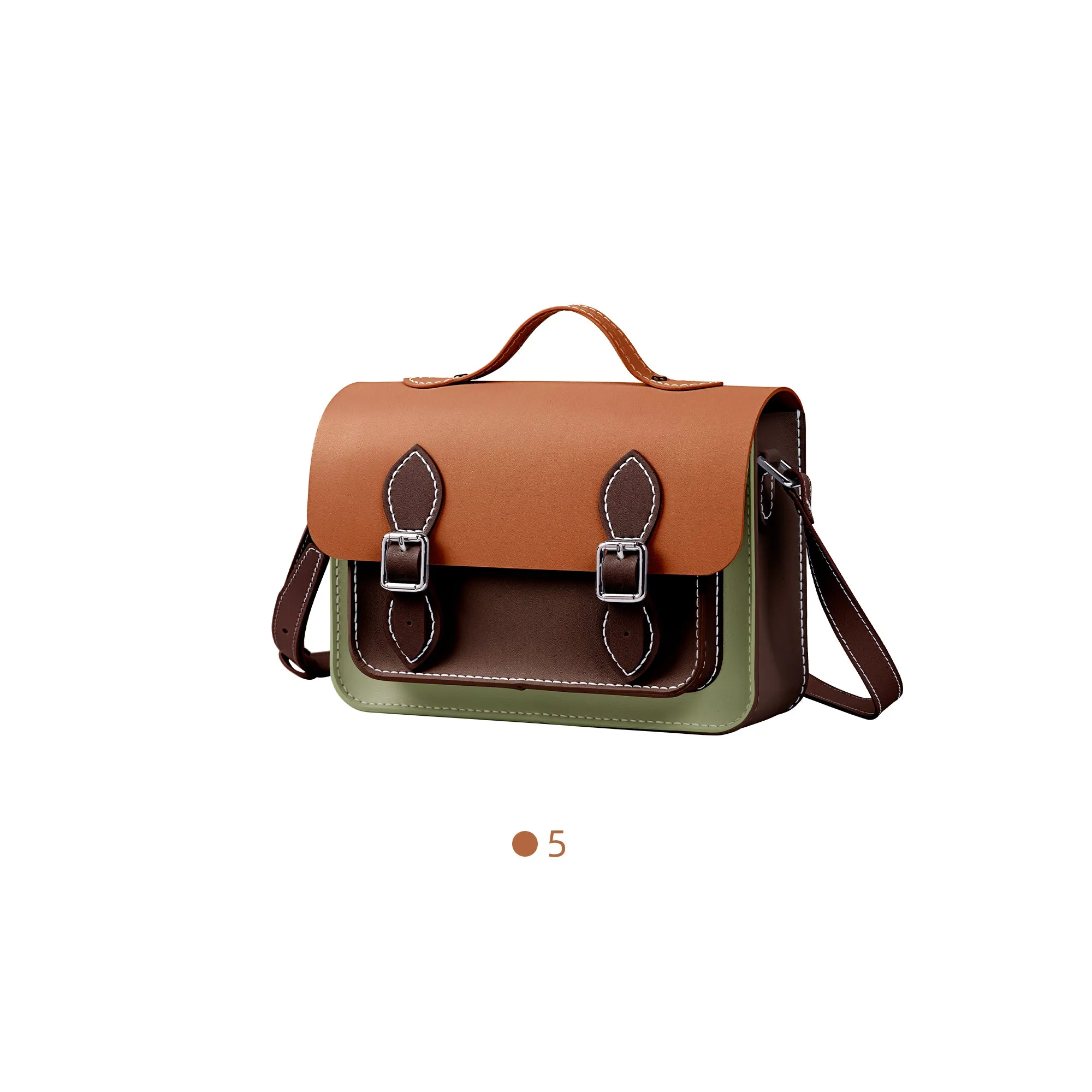 Colorblock Leather Cambridge Bag Kit-Large Size