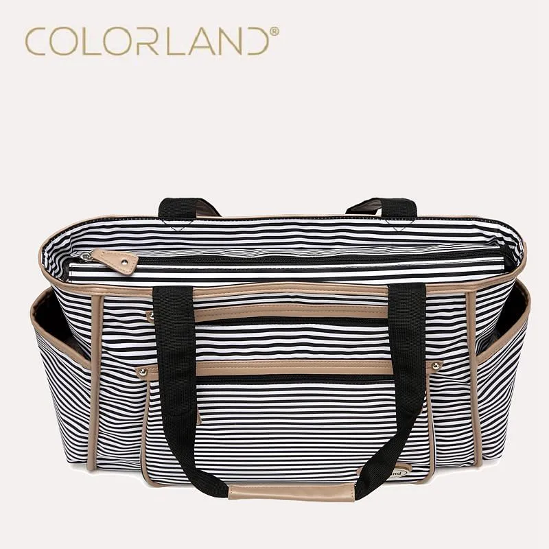 Colorland Black White Stripes Baby Diaper Bag. Organizer Fashion Maternity Bag, Travel Messenger