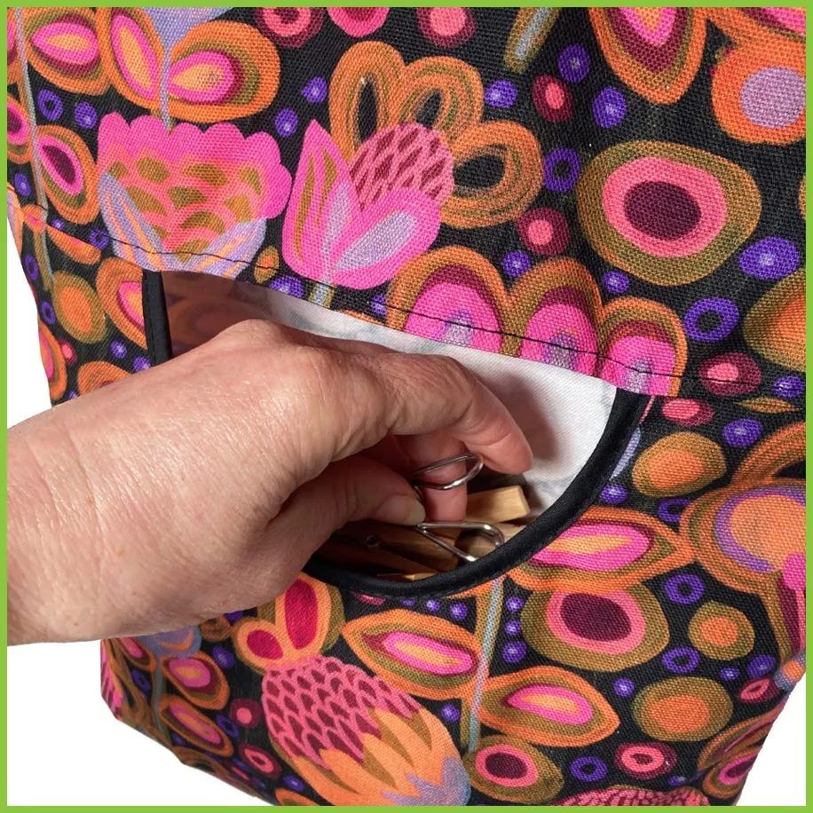 Cotton Peg Bag - Painted Flowers