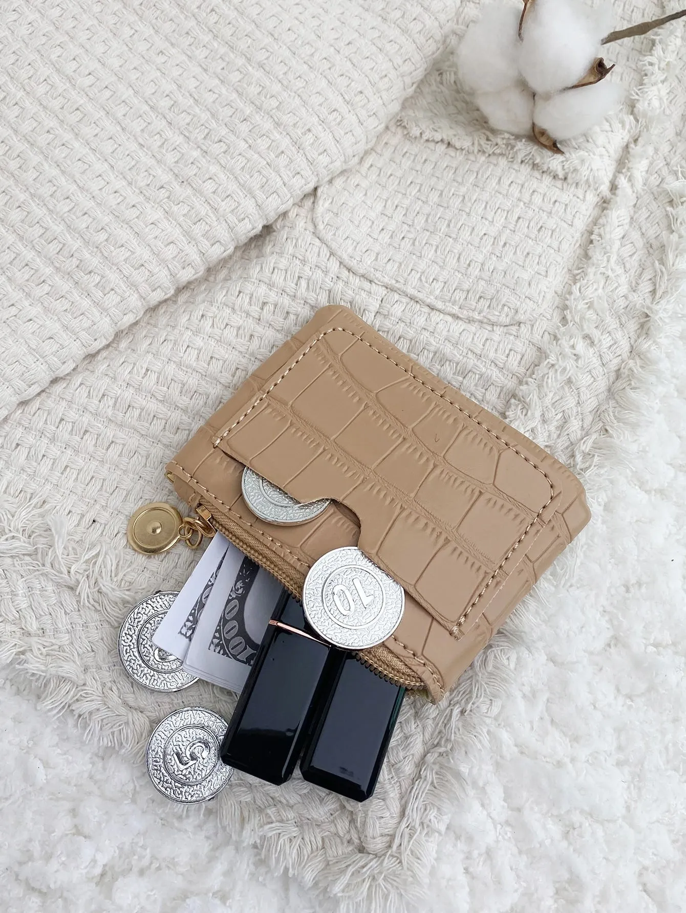 Crocodile Embossed Coin Purse