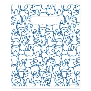 Dental Dots Scatter Print Patient Bags 8 x 10 Pack of 100 Dental Giveaway Bags