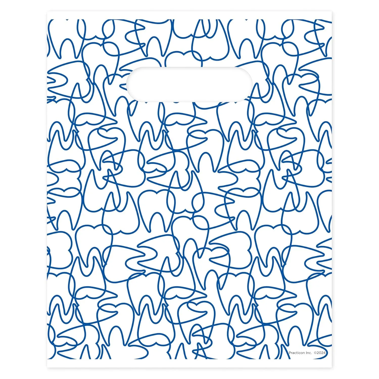 Dental Dots Scatter Print Patient Bags 8 x 10 Pack of 100 Dental Giveaway Bags