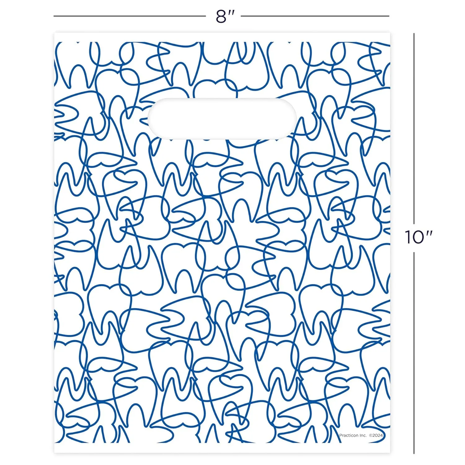 Dental Dots Scatter Print Patient Bags 8 x 10 Pack of 100 Dental Giveaway Bags