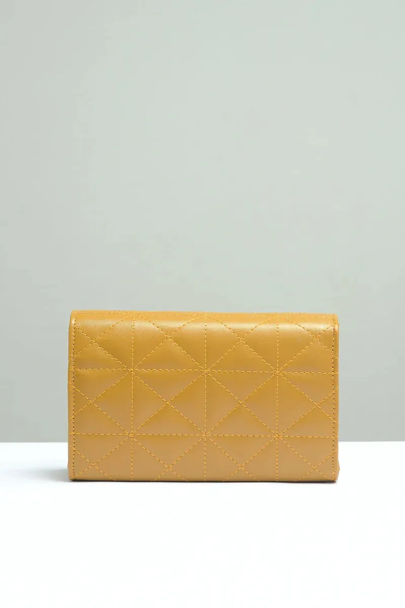 Embossed Chain Square Bag - Yellow - FD ⚡