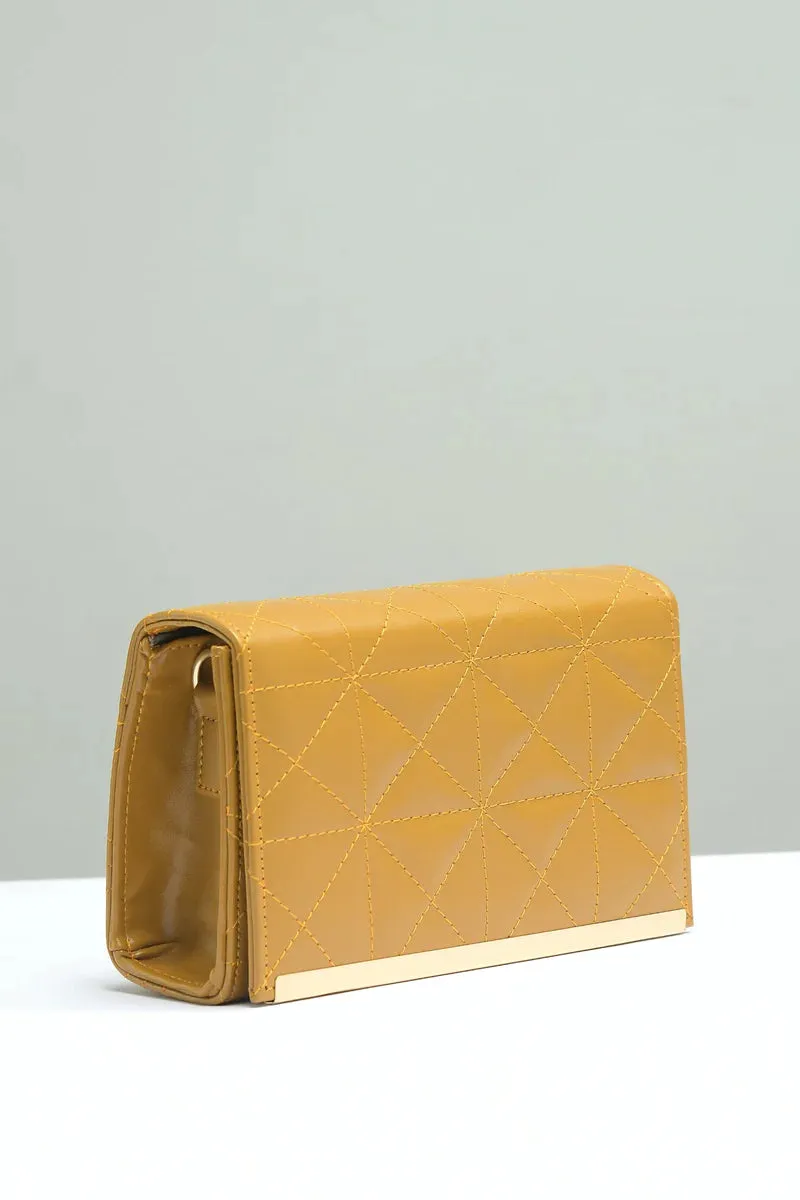 Embossed Chain Square Bag - Yellow - FD ⚡