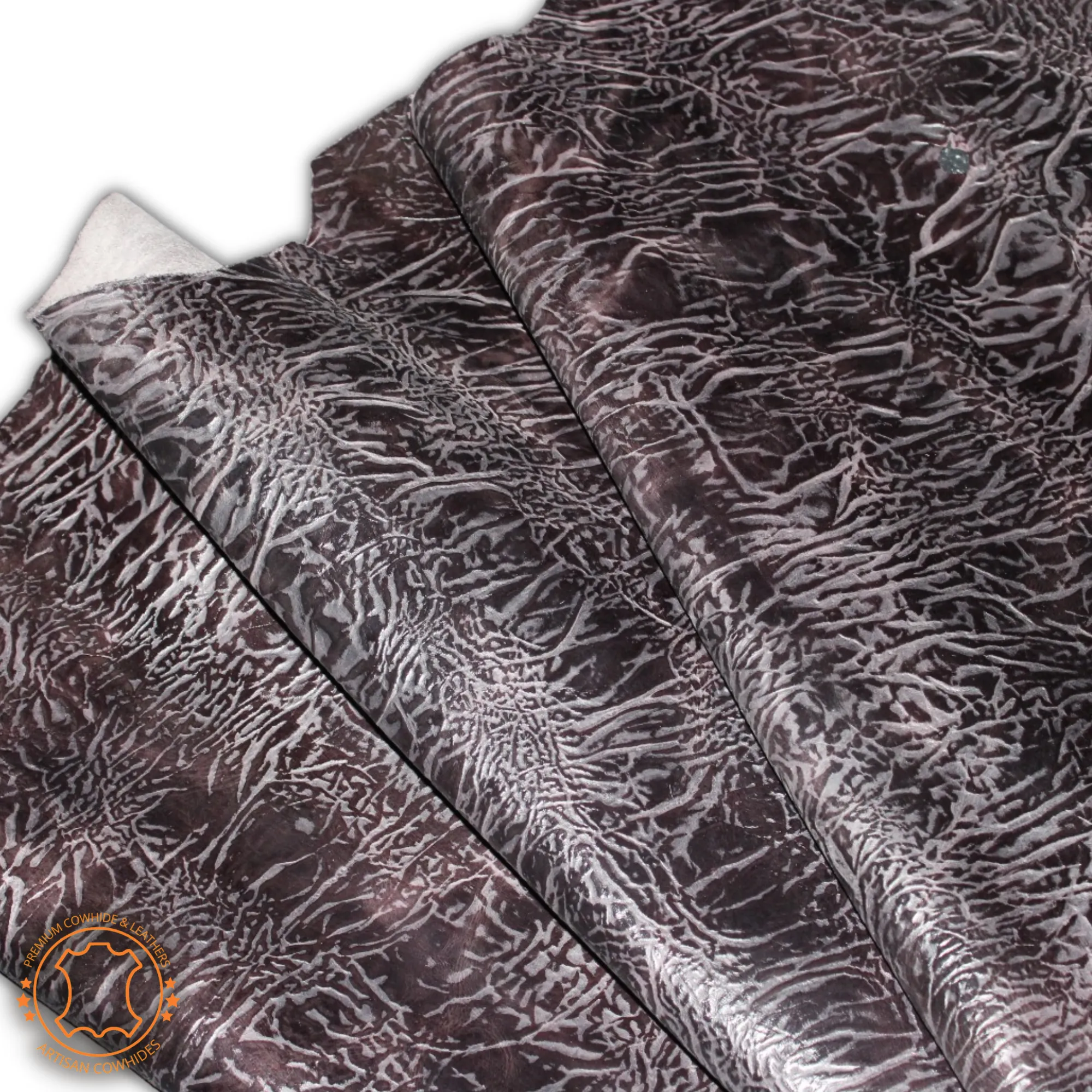 Embossed Leather ELEPHANT  Brown Pull Up: Leather 3 .5- 4.0 oz. | 1.4 - 1.6 mm - Leather for Projects - Leathercraft