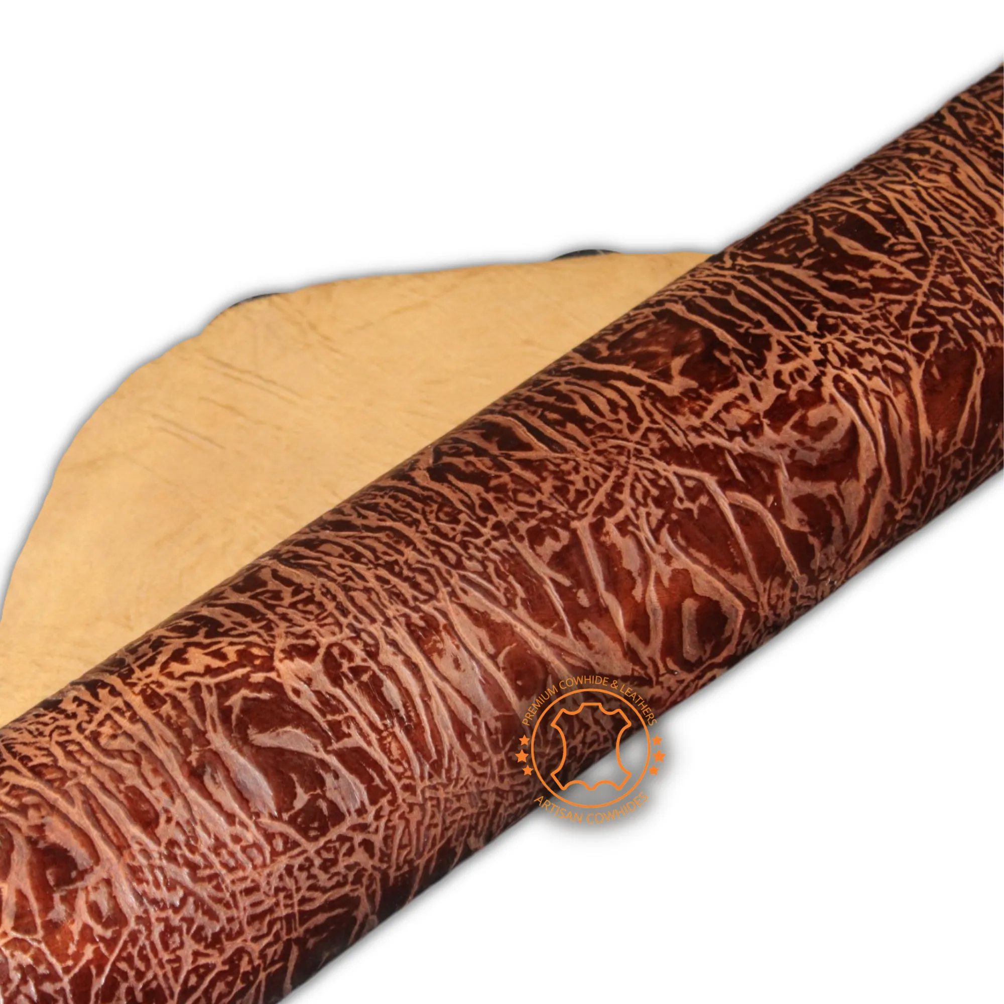 Embossed Leather ELEPHANT  Tan Brown Pull Up: Leather 3 .5- 4.0 oz. | 1.4 - 1.6 mm - Leather for Projects - Leathercraft