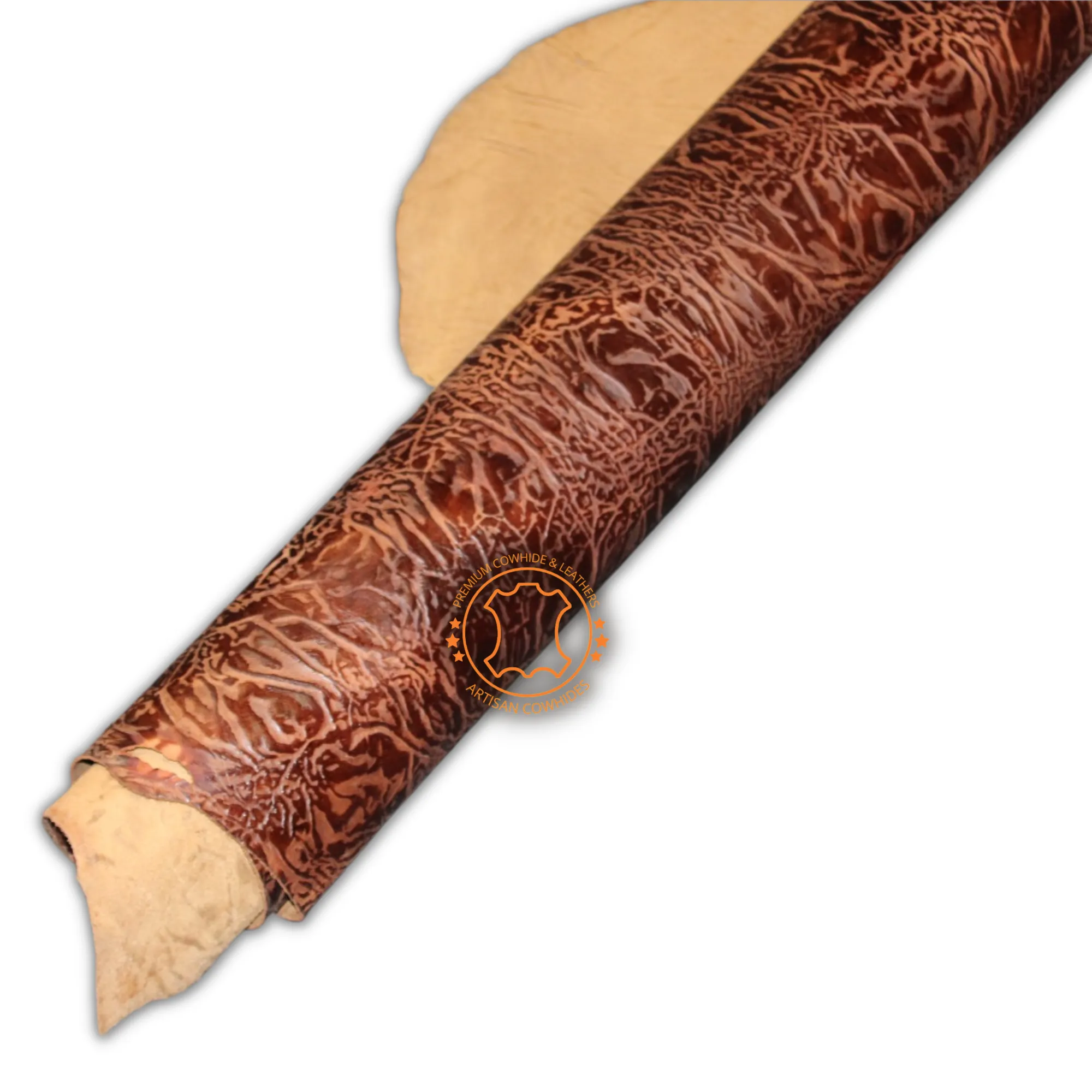 Embossed Leather ELEPHANT  Tan Brown Pull Up: Leather 3 .5- 4.0 oz. | 1.4 - 1.6 mm - Leather for Projects - Leathercraft