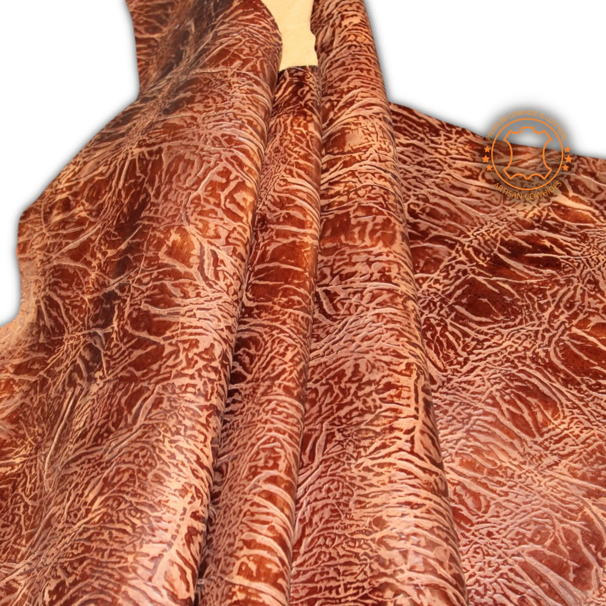 Embossed Leather ELEPHANT  Tan Brown Pull Up: Leather 3 .5- 4.0 oz. | 1.4 - 1.6 mm - Leather for Projects - Leathercraft