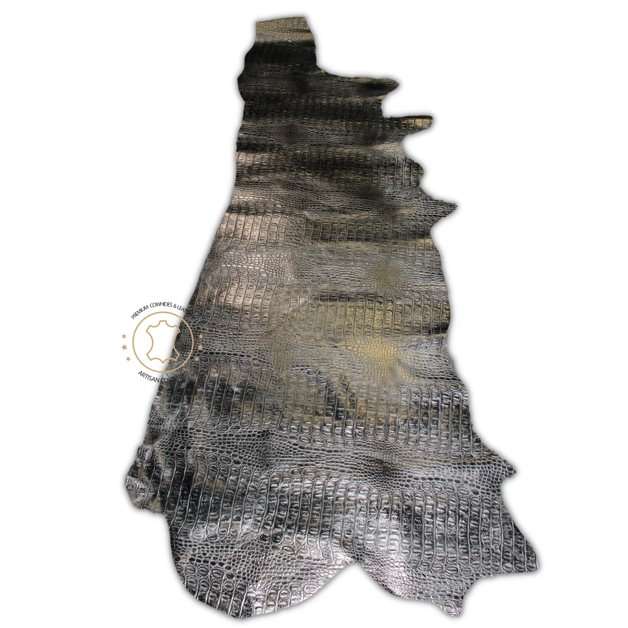 Embossed Leather Sheets -  BLACK CROCODILE  EMBOSSED leather, Precuts Sheets for Crafts