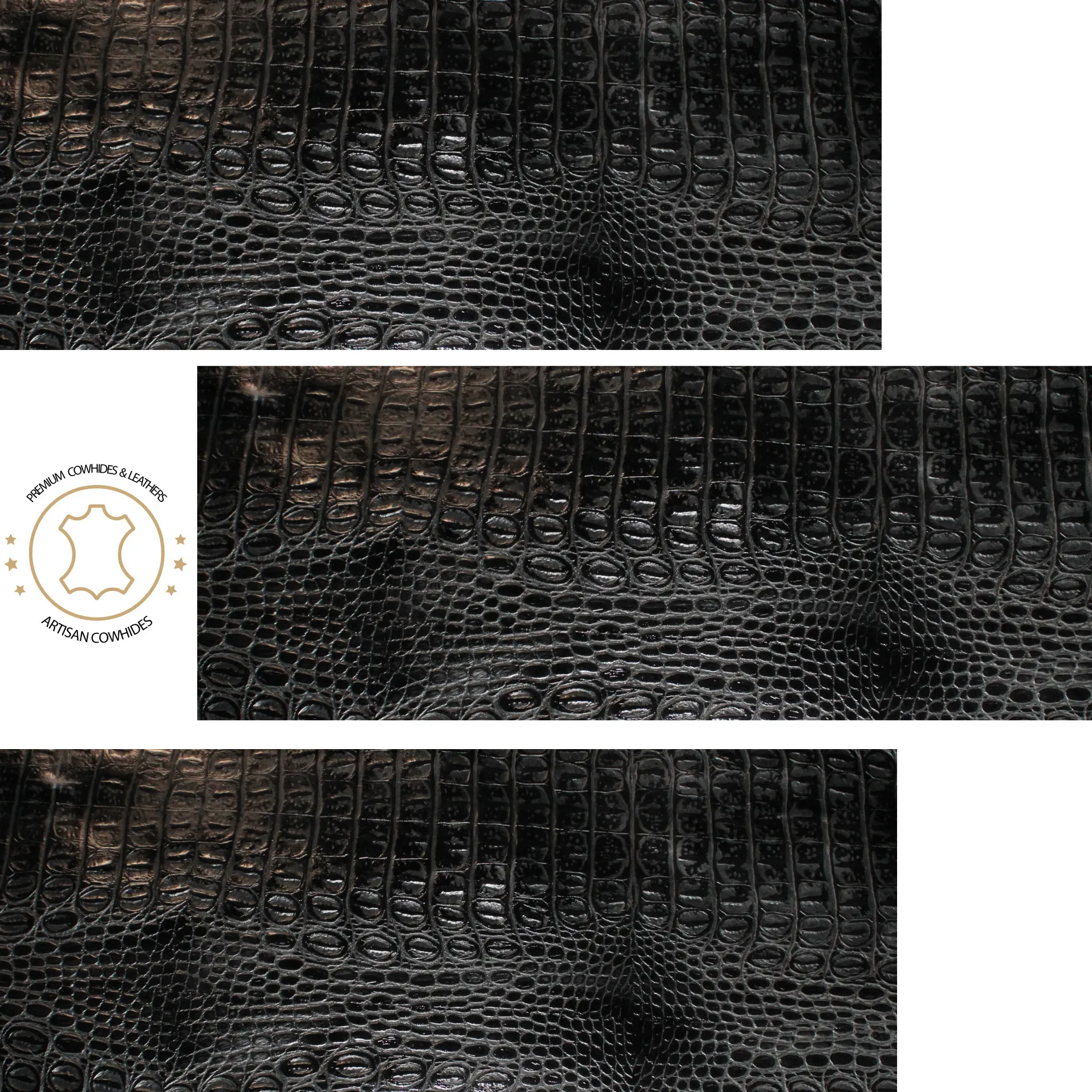 Embossed Leather Sheets -  BLACK CROCODILE  EMBOSSED leather, Precuts Sheets for Crafts