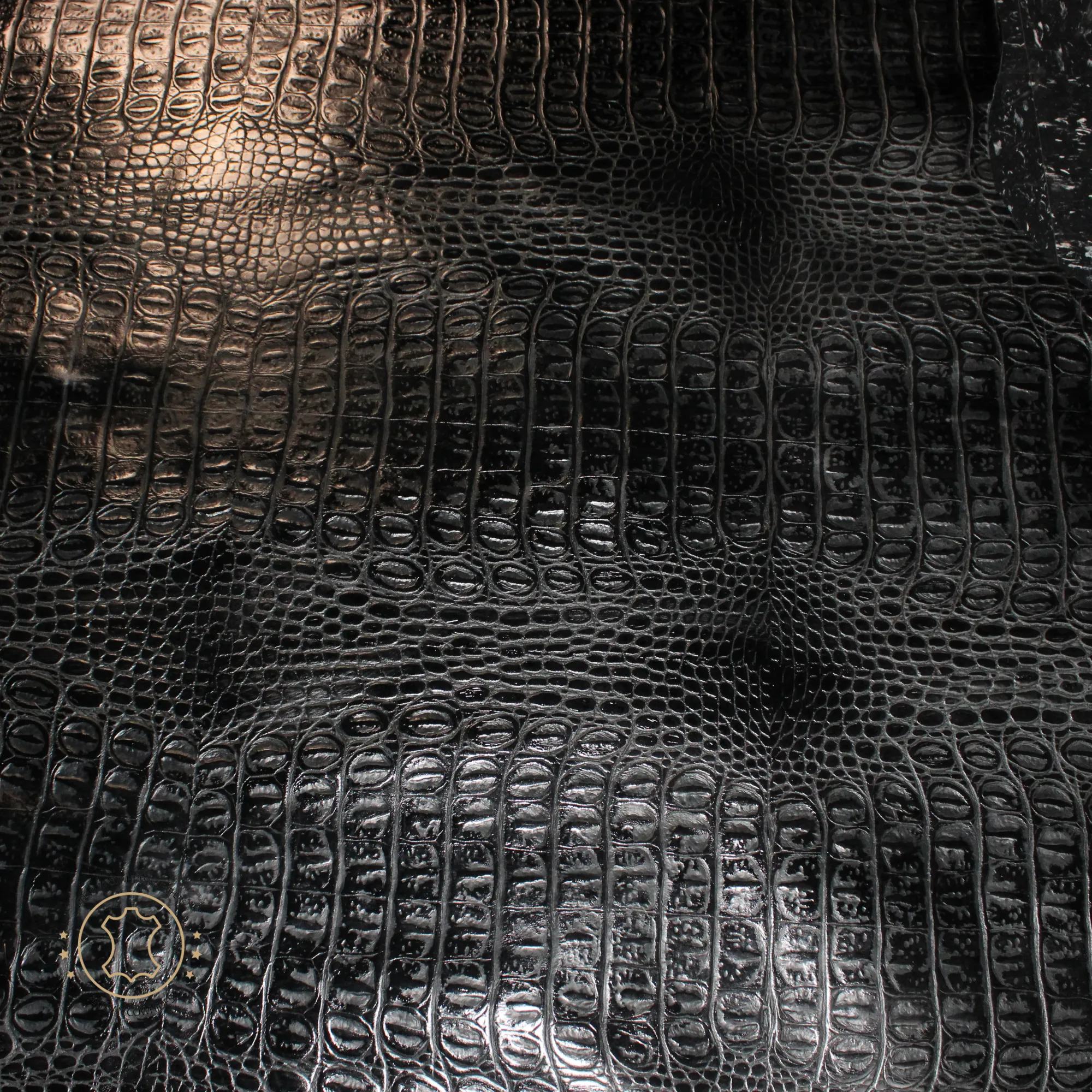 Embossed Leather Sheets -  BLACK CROCODILE  EMBOSSED leather, Precuts Sheets for Crafts
