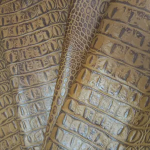 Embossed-Tan -crococodile - 2.5-3 oz. - Perfect for Handbags and Leather Crafts!
