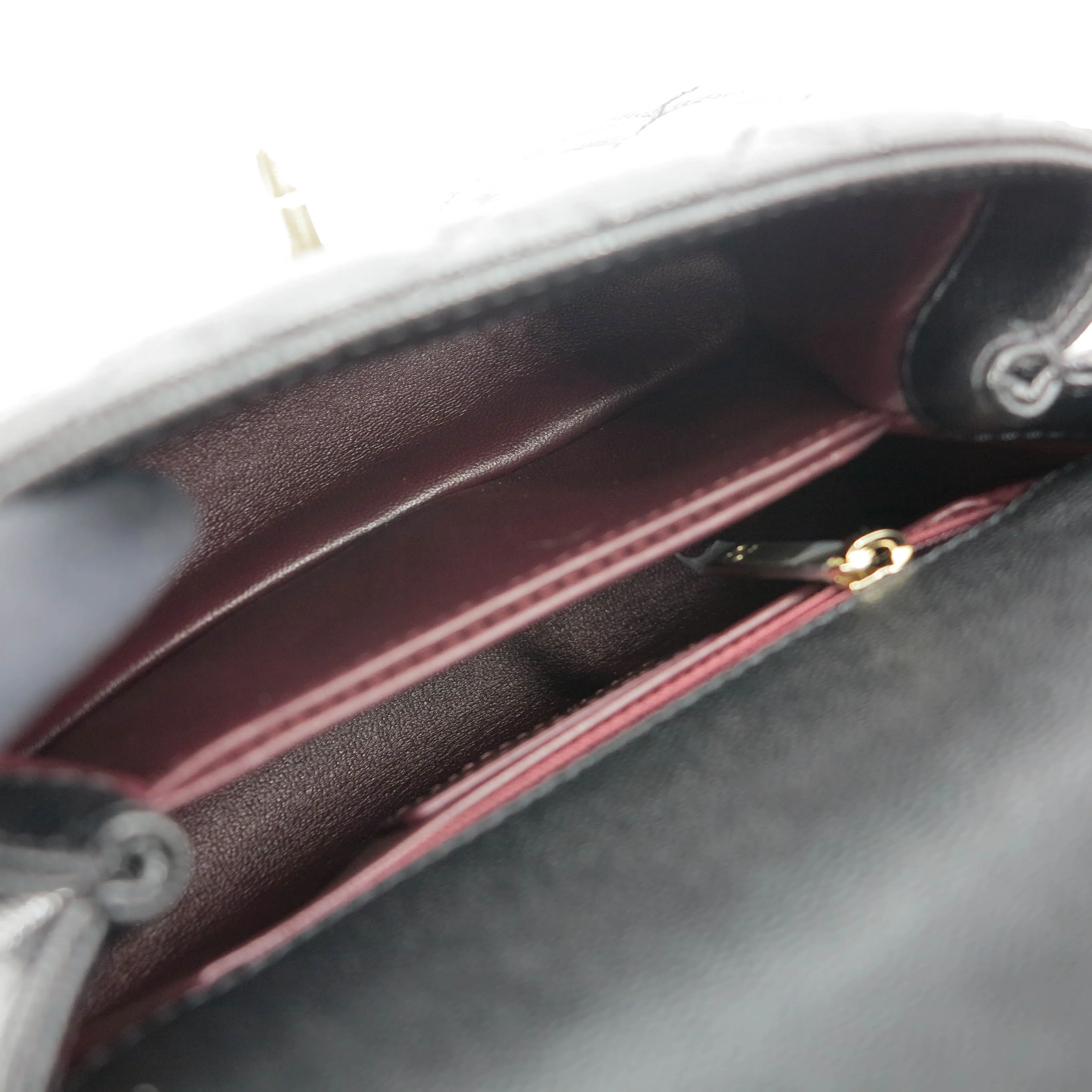 Extra Mini Coco Handle Flap Bag in Black Caviar