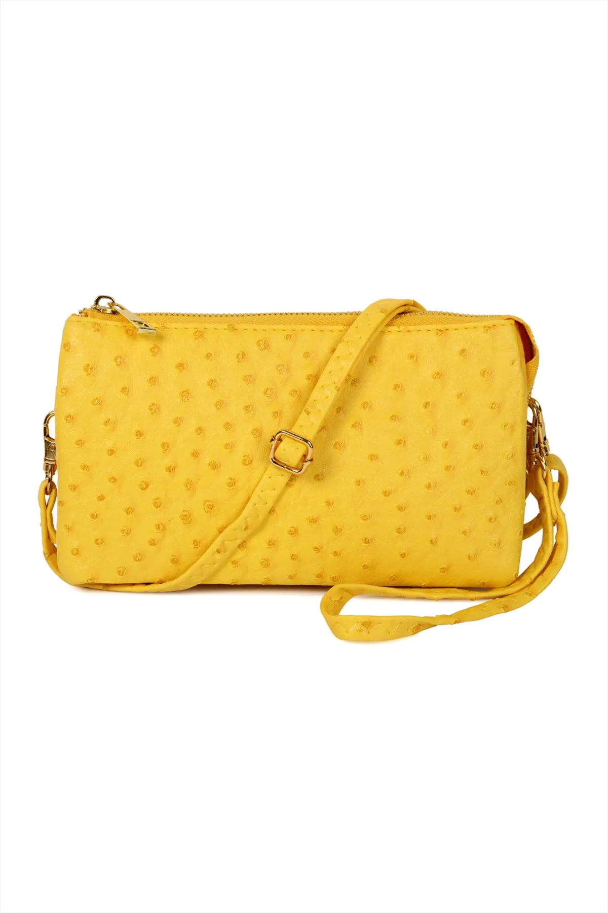 FAUX CROSSBODY WRISTLET BAG