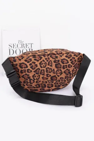 Faux Suede Leo Crossbody Bag
